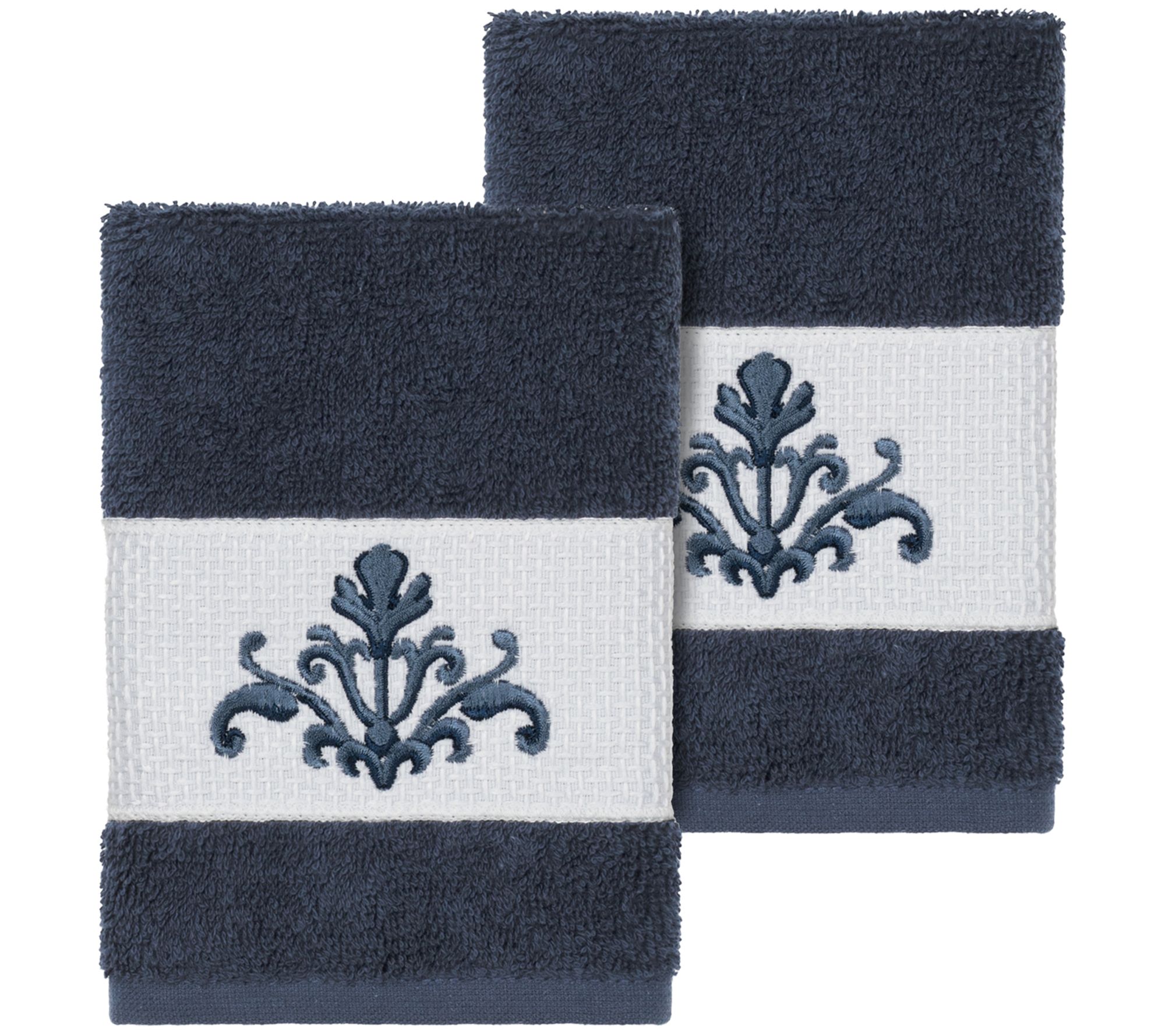 Linum Home Textiles Scarlet 2PC Embellished Washcloth Set