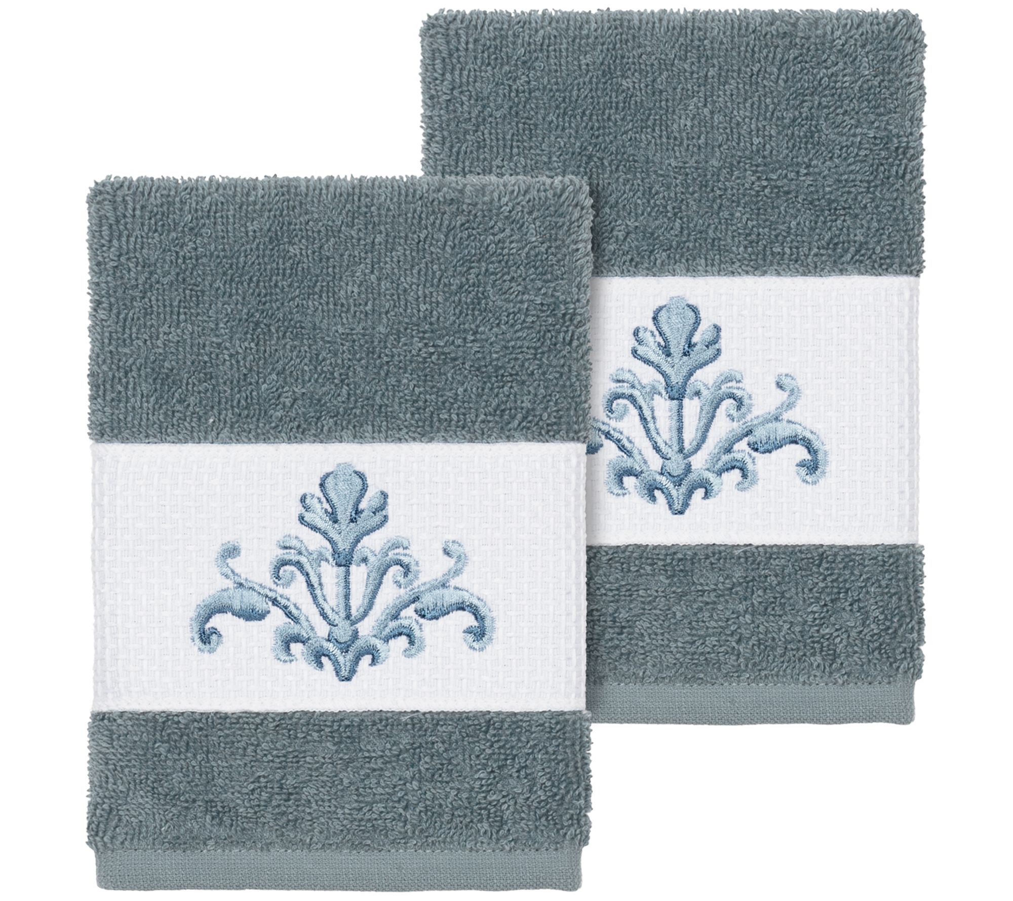 Linum Home Textiles Scarlet 2PC Embellished Washcloth Set