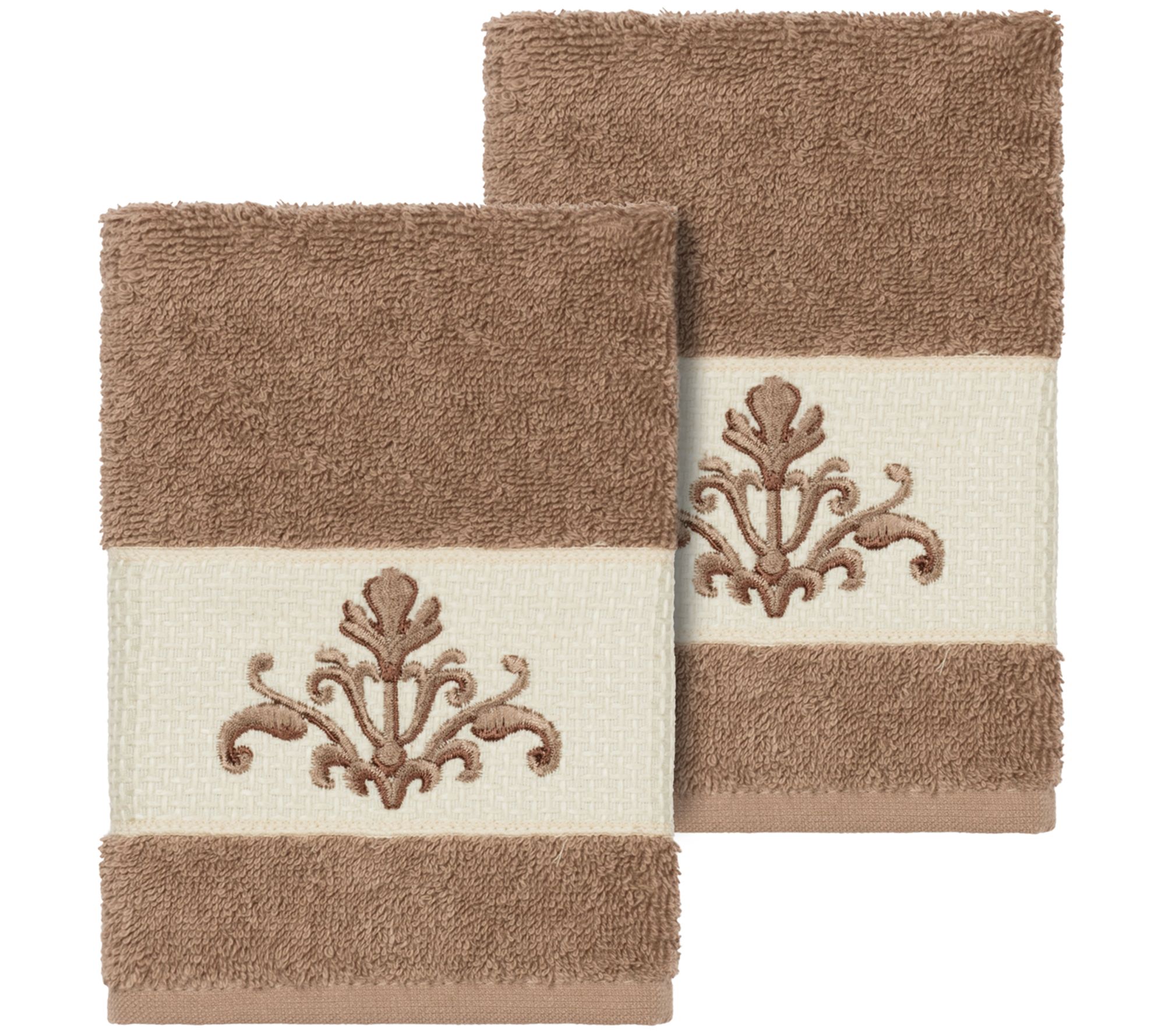 Linum Home Textiles Scarlet 2PC Embellished Washcloth Set