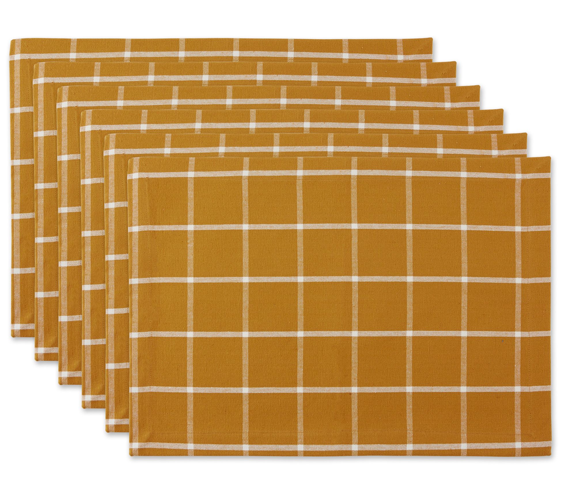 Design Imports Set of 6 Check Placemats