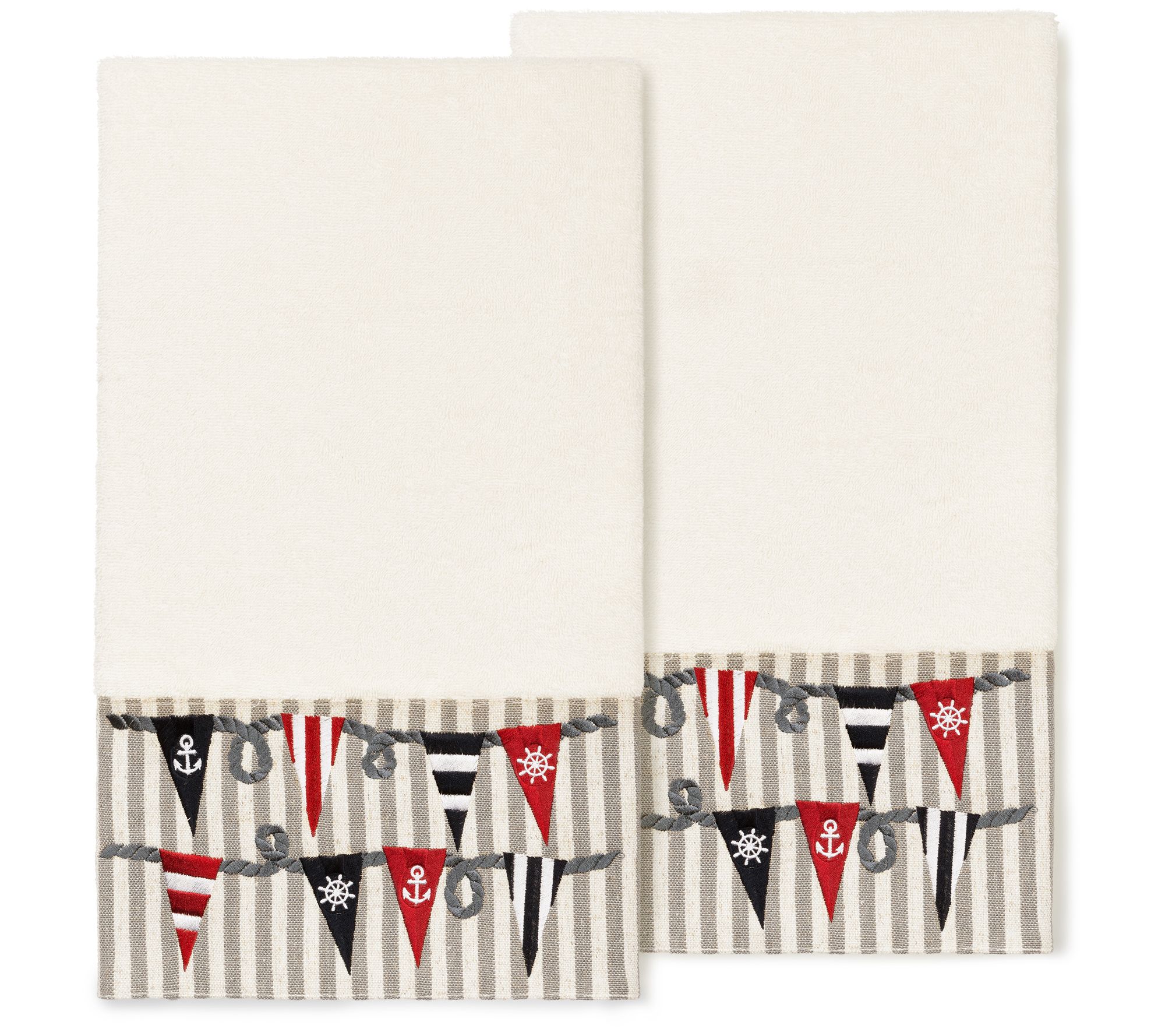 Linum Home Textiles Ethan 2PC Embellished BathTowel Set