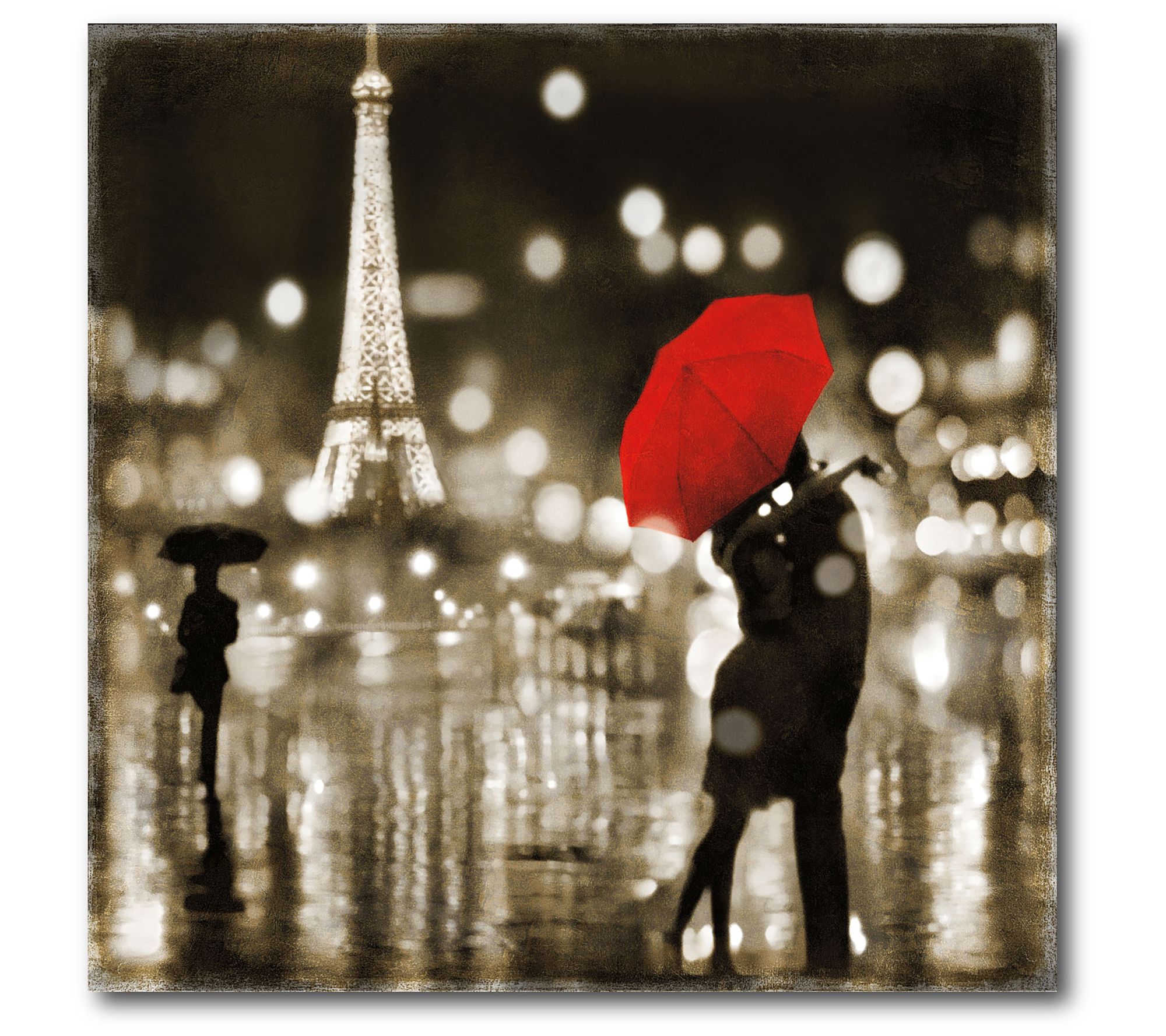 Courtside Market A Paris Kiss 16x16 Canvas WallArt