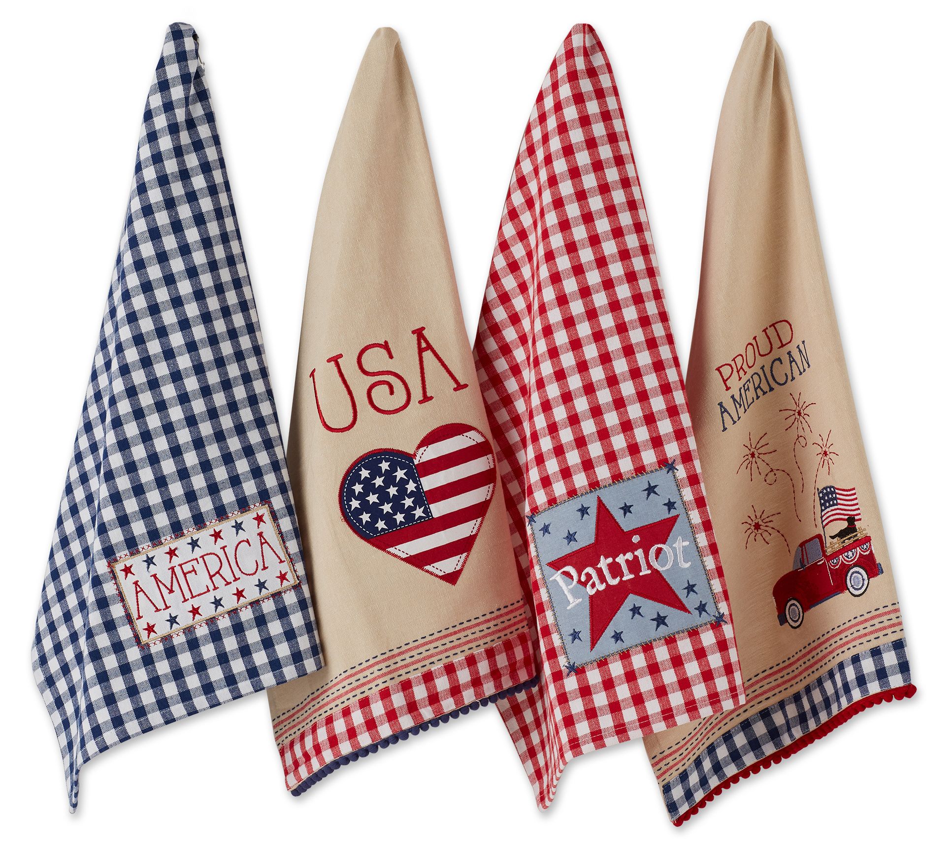 Design Imports Set of 4 Americana Kitchen Towels