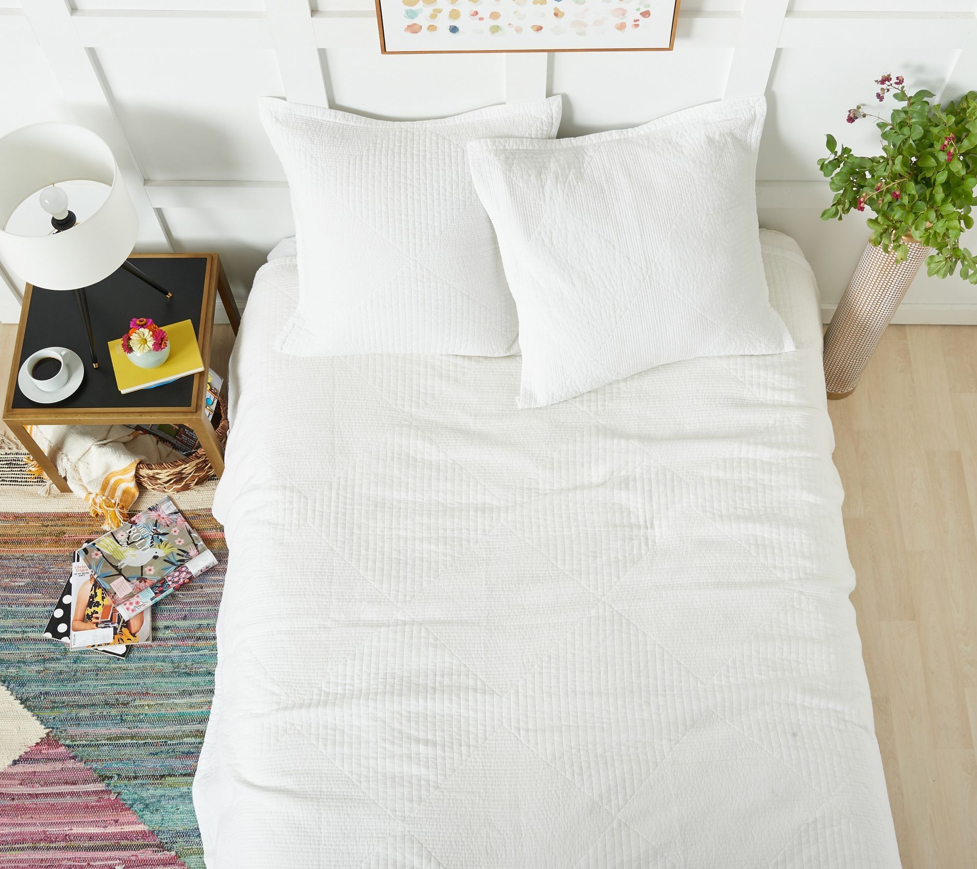 carol & frank Graham White King Quilt
