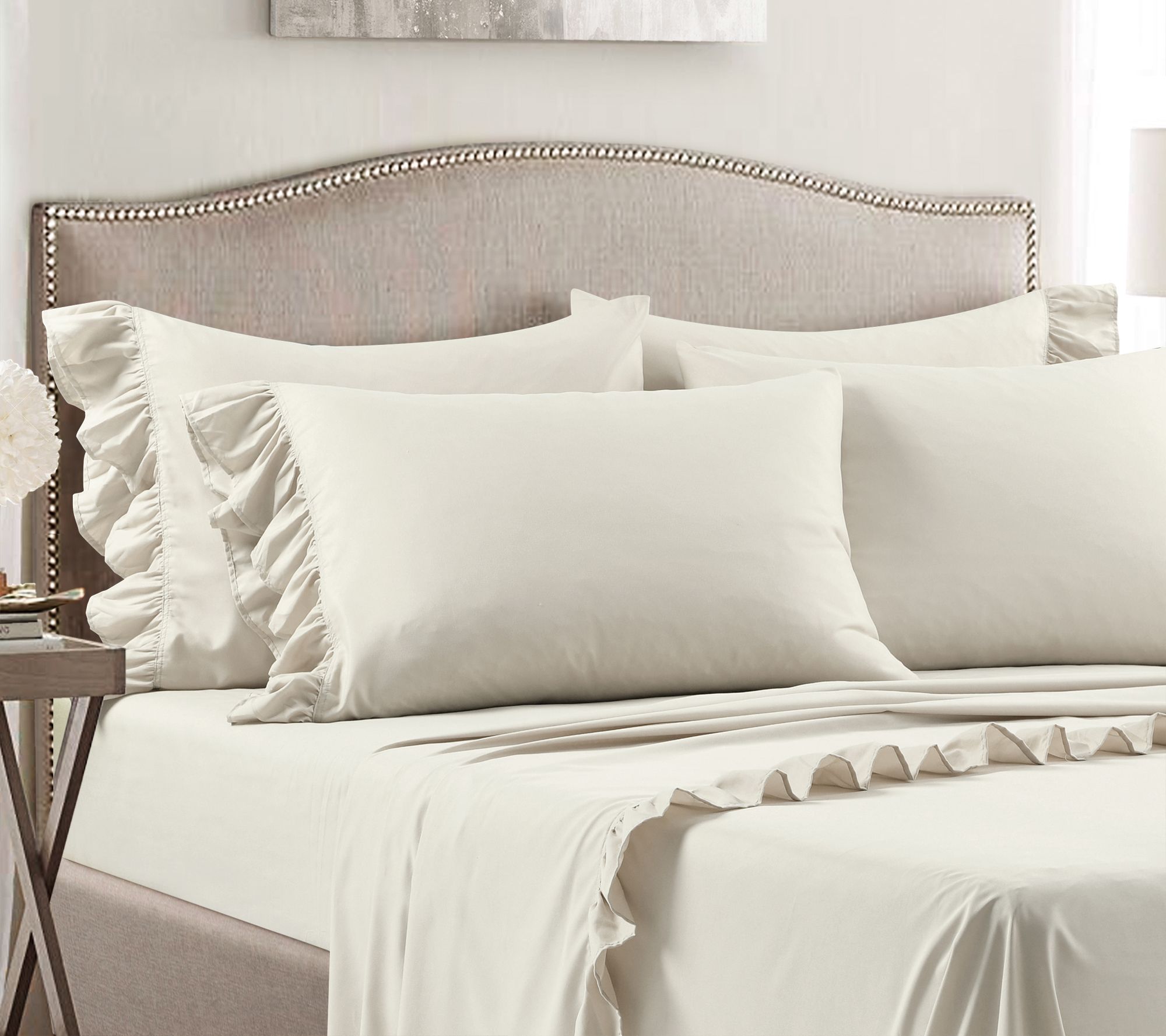 Reyna Ruffle 6Pc Full Sheet Set by Lush Decor