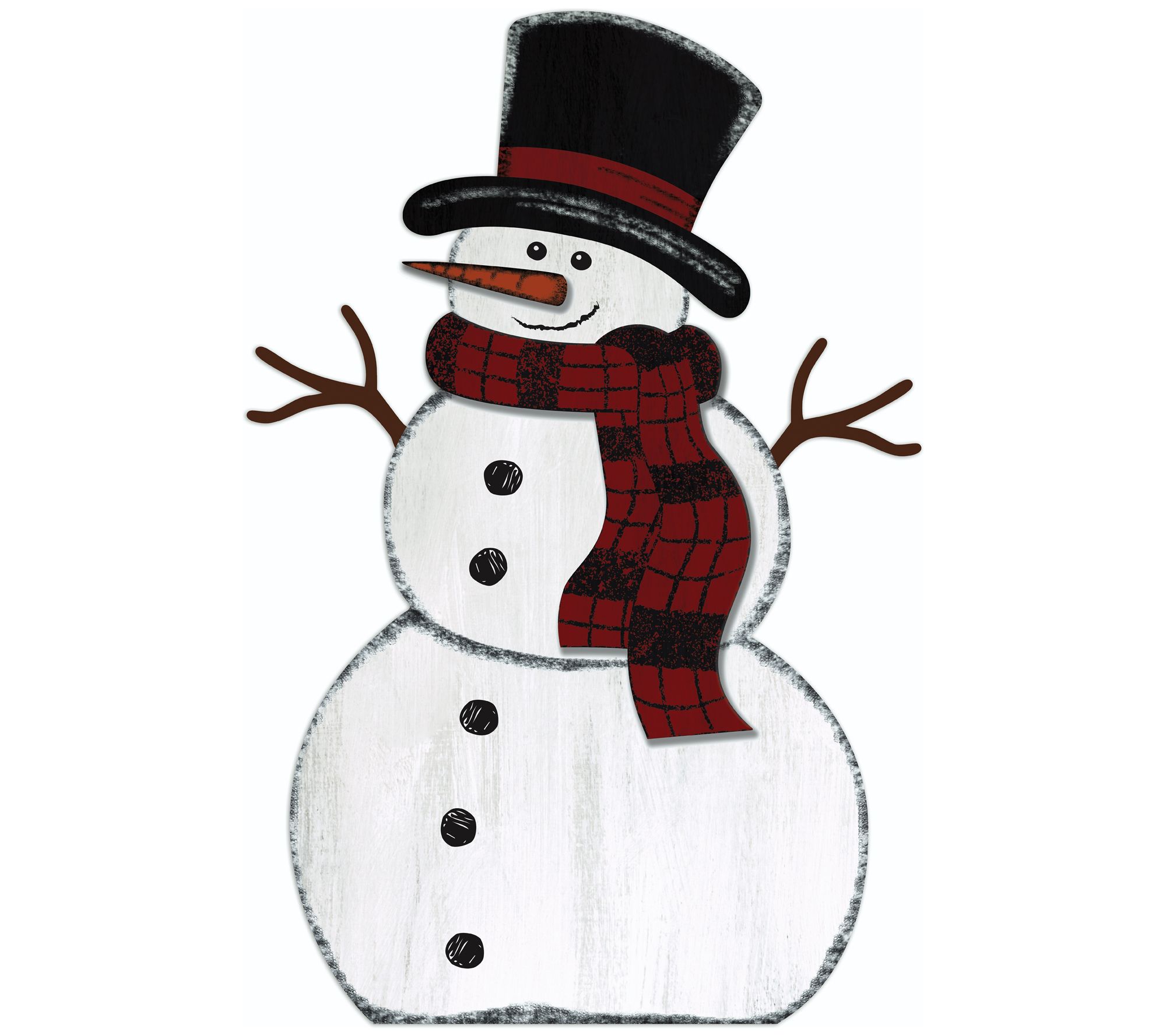 Sunset Vista Designs Snowman w/Plaid Scarf Porch Sitter - QVC.com