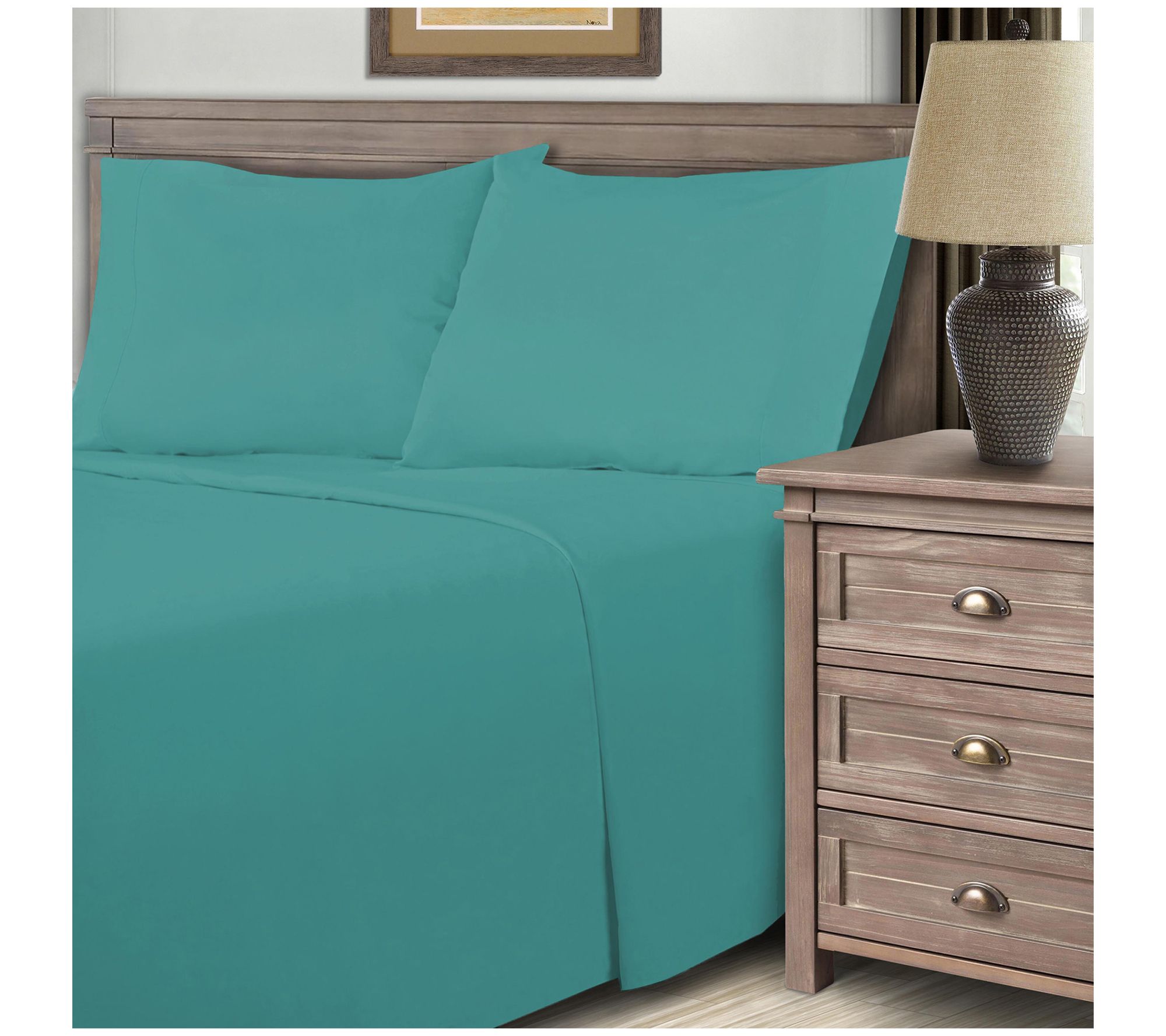 Superior Solid 600 Thread Count Cotton Blend Shet Set, Full