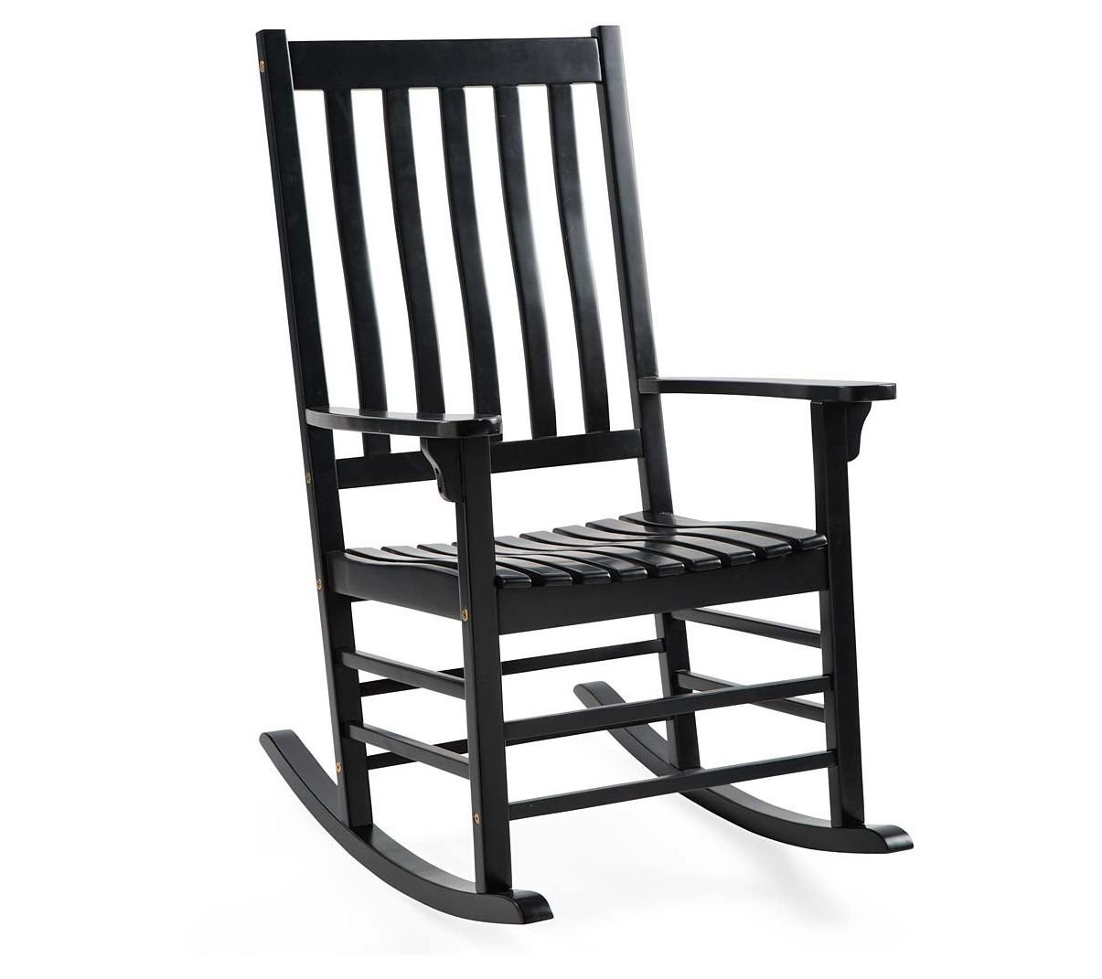 Evergreen Black Slatted Eucalyptus Wood Rocker
