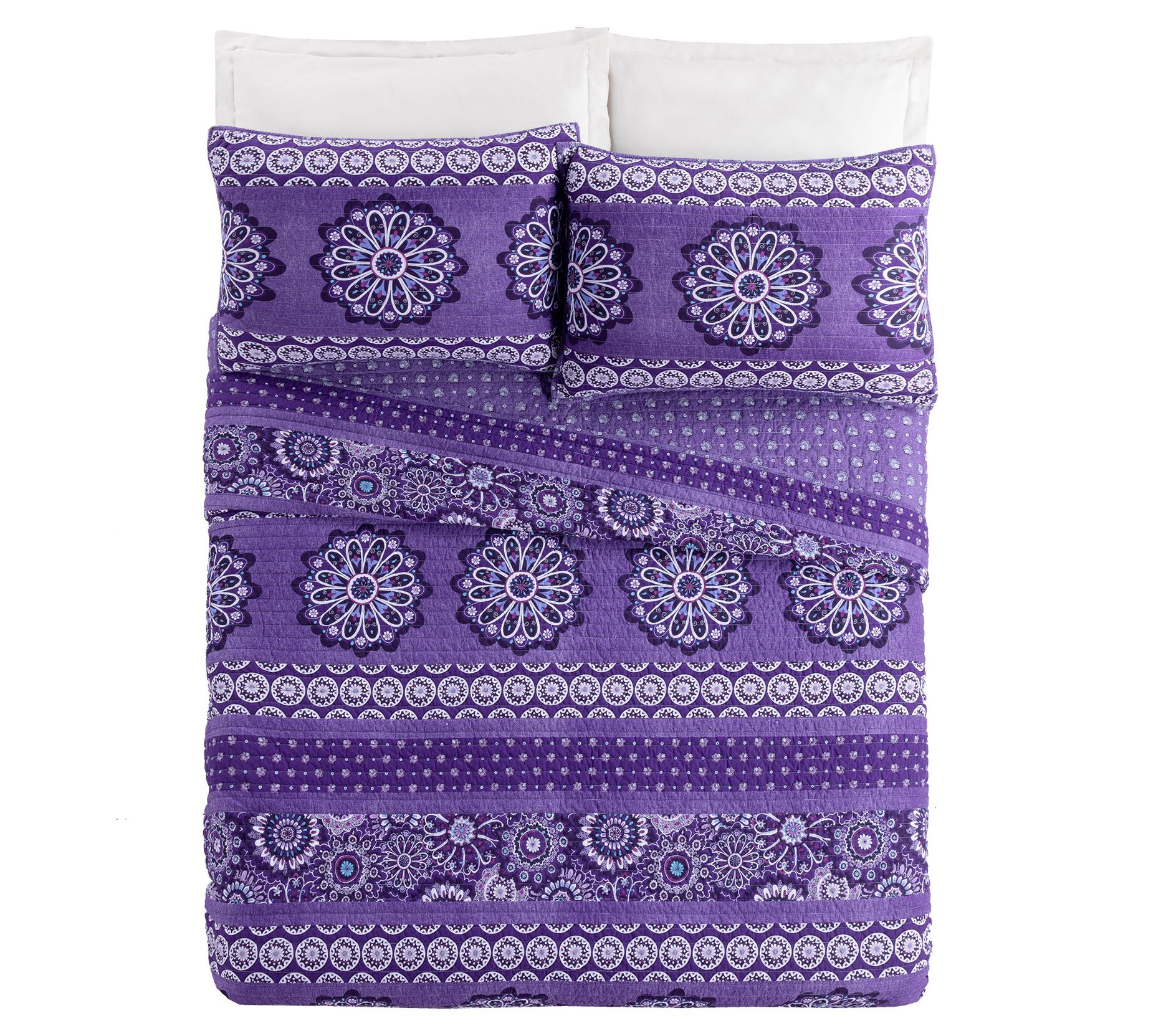 Vera Bradley Tranquil Medallion 3Piece King Qult Set