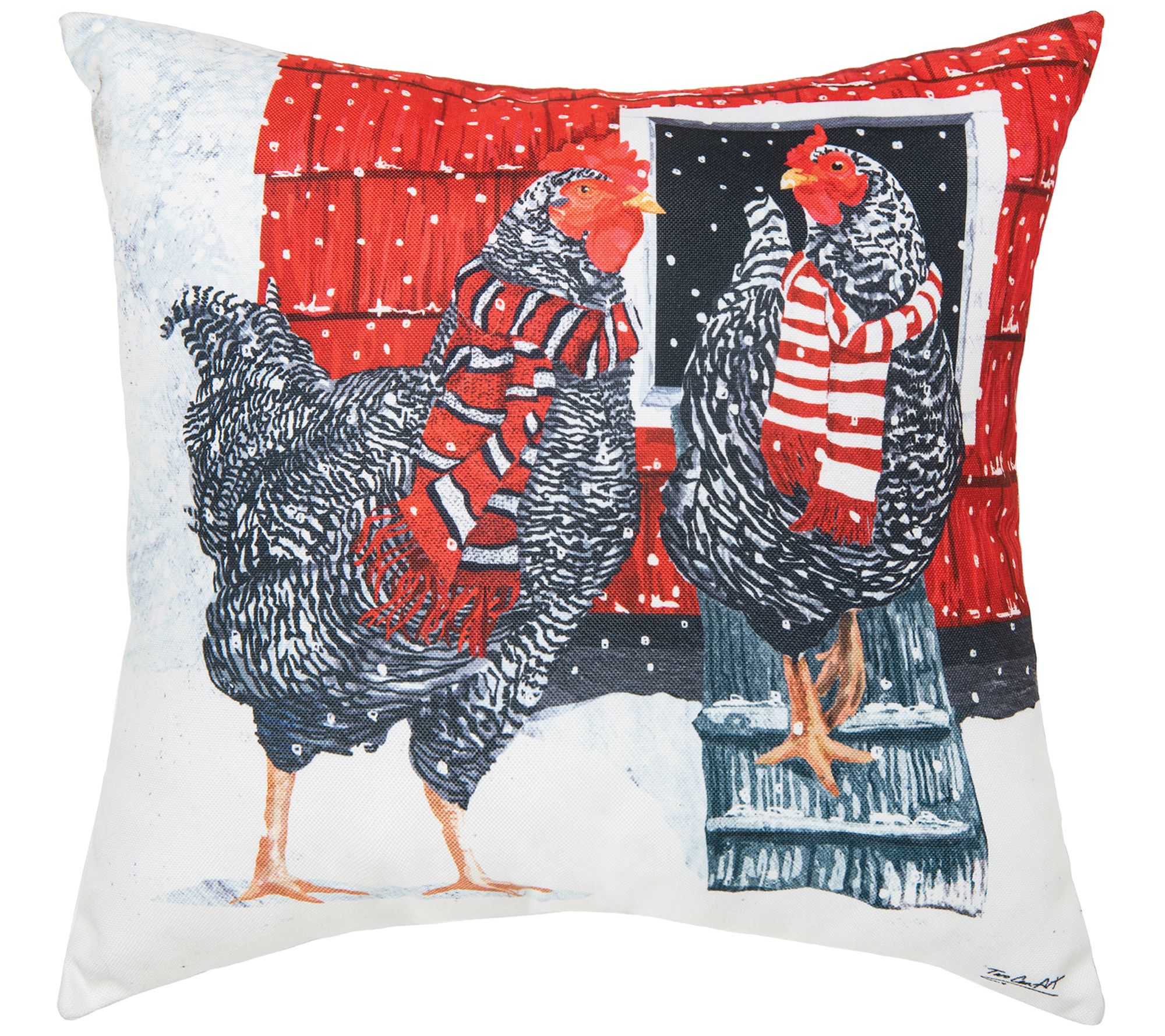 C&F Home Winter Chicken Indoor and Outdoor Thro w Pillow - QVC.com