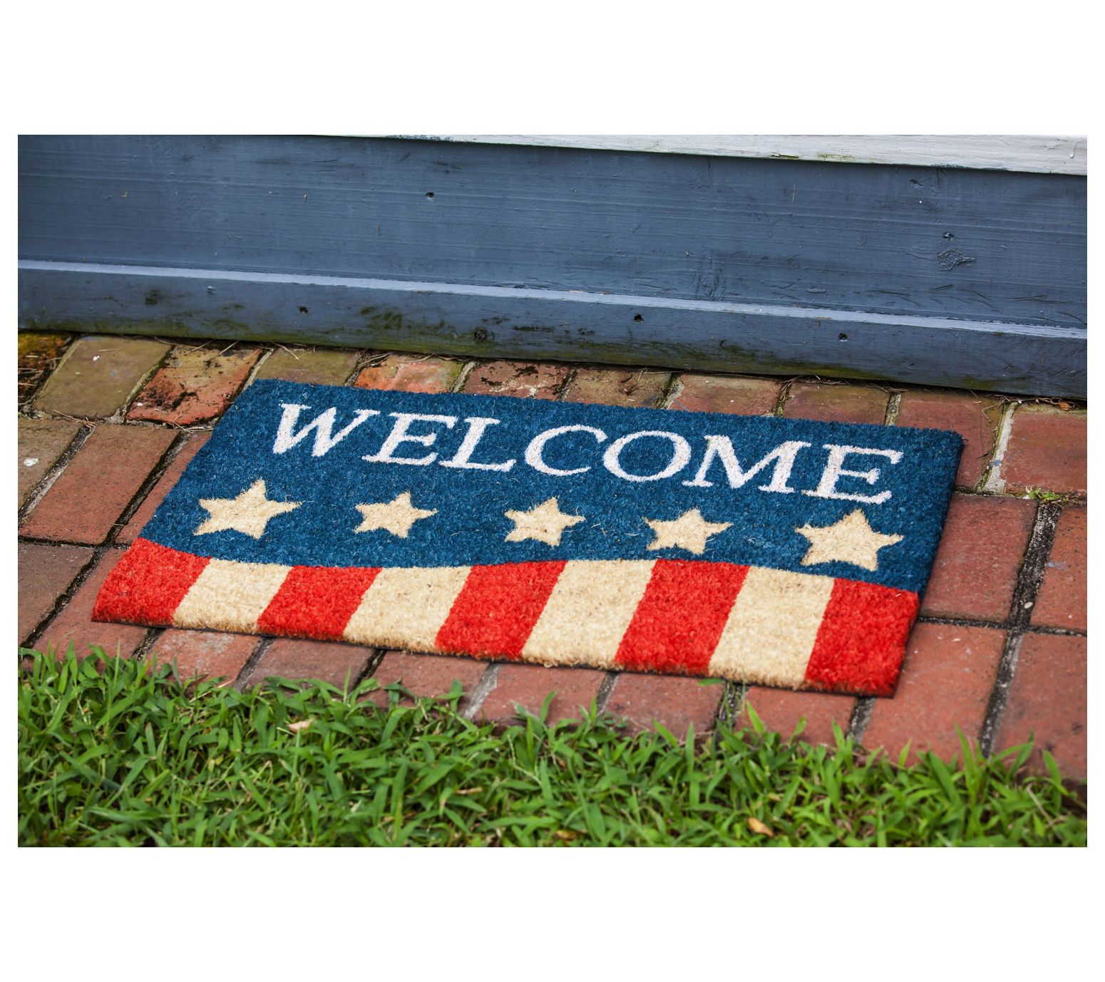 Evergreen Patriotic Stripes Coir Mat