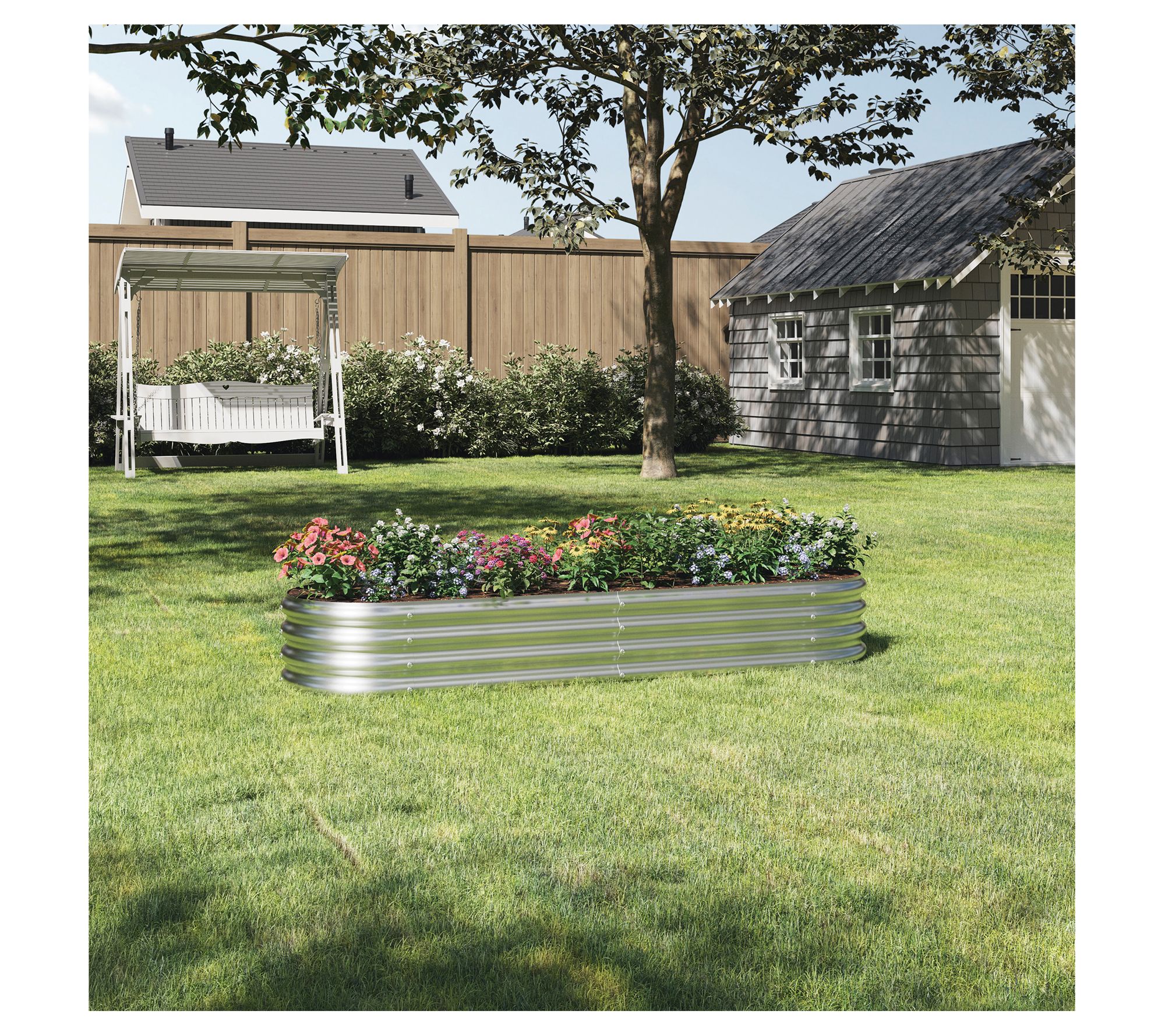 Galvanized Raised Garden Bed Planter Box