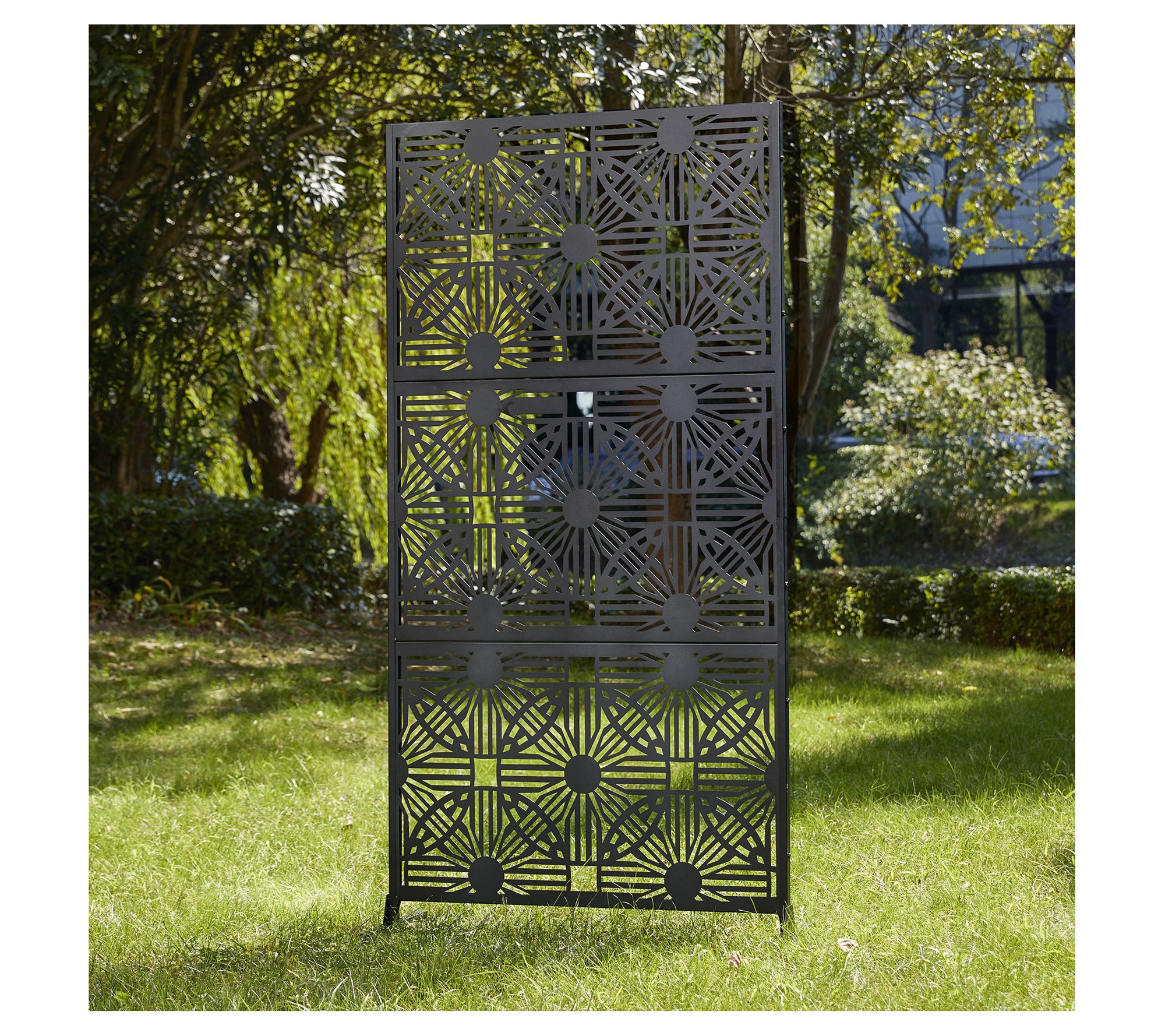 Glitzhome 6' Galvanized Steel Privacy Screen Pa nel Divider