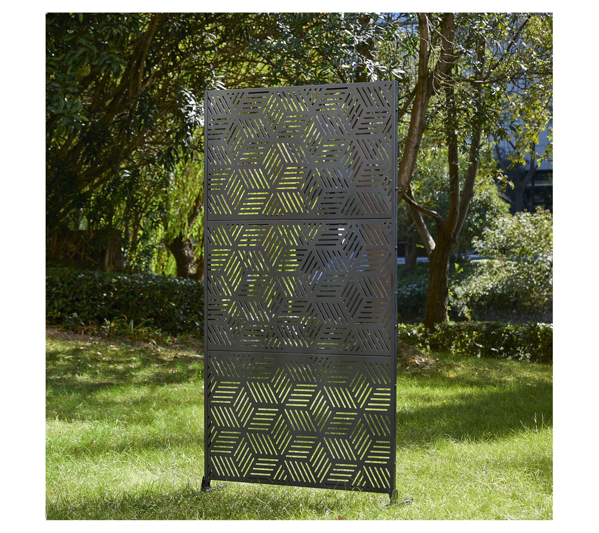 Glitzhome 6' Galvanized Steel Privacy Screen Pa nel Divider