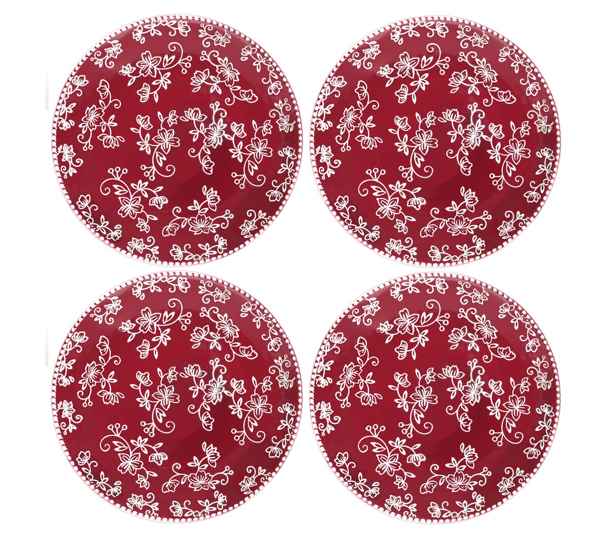 As Is Temp-tations Floral Lace Set of (4) Dinner Plates