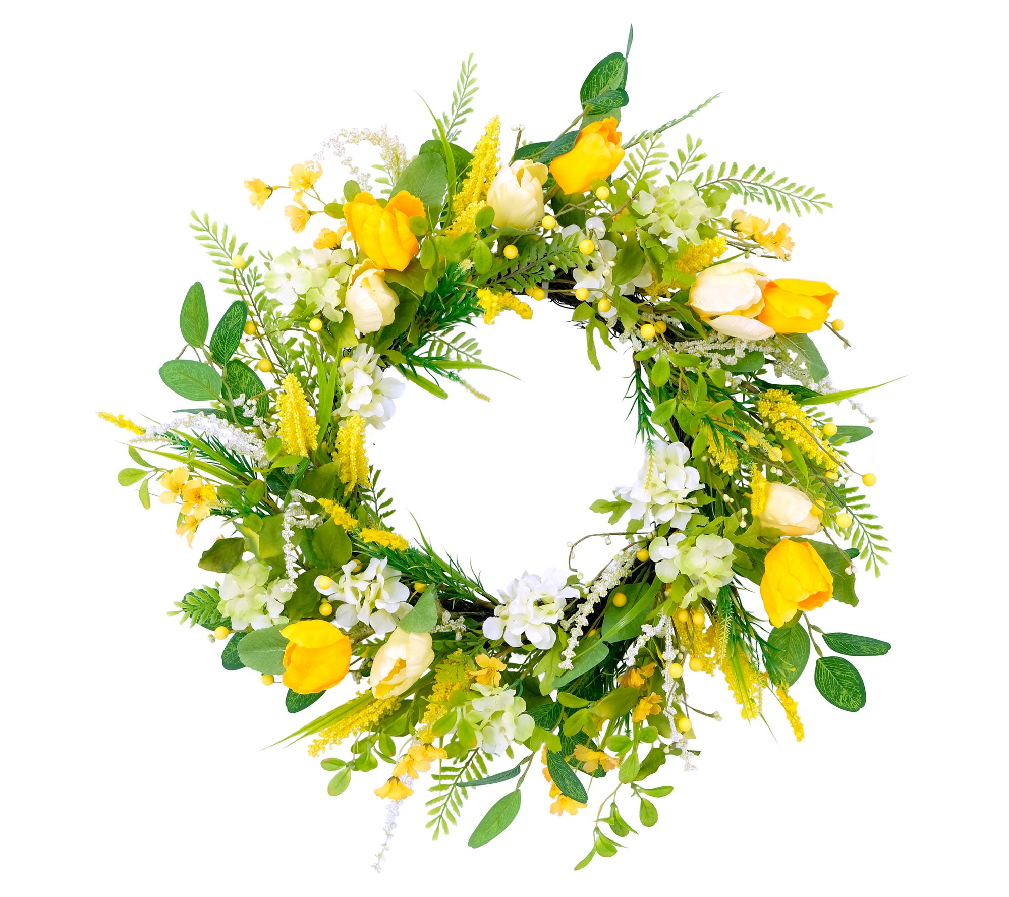Puleo International 24" Tulip Floral Spring Door Wreath