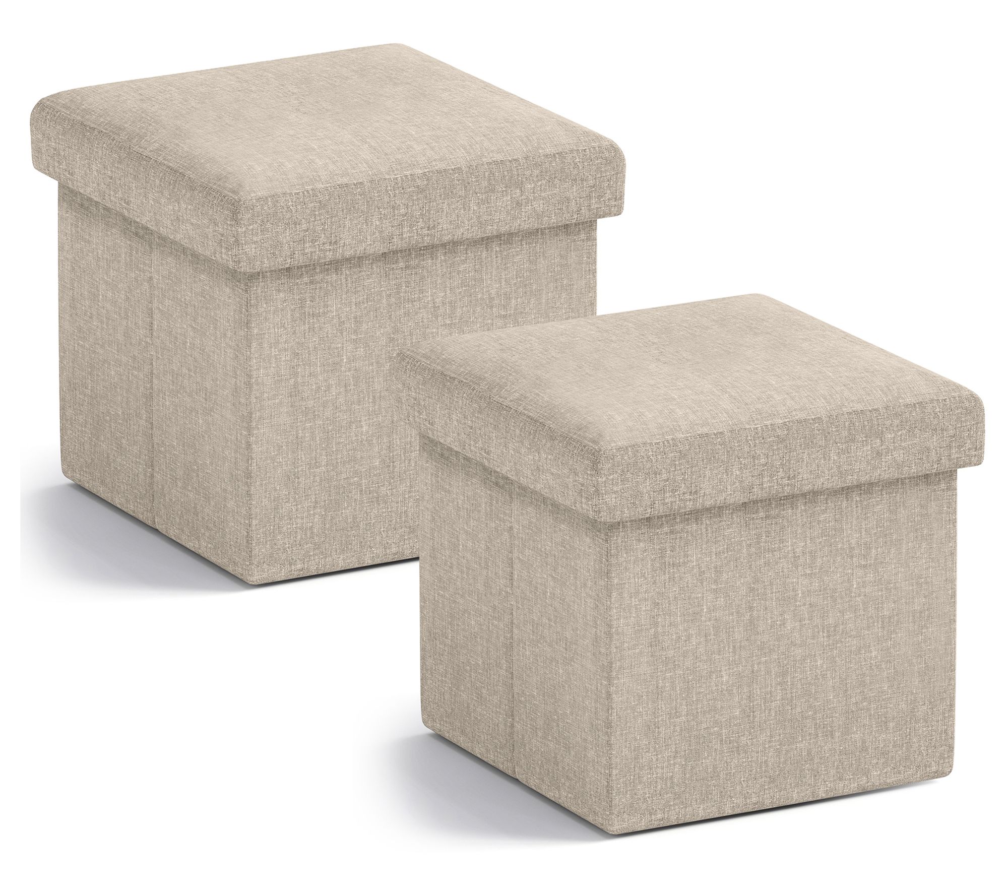Ornavo Home 2 Pack Small Square Cube Storage Ottoman