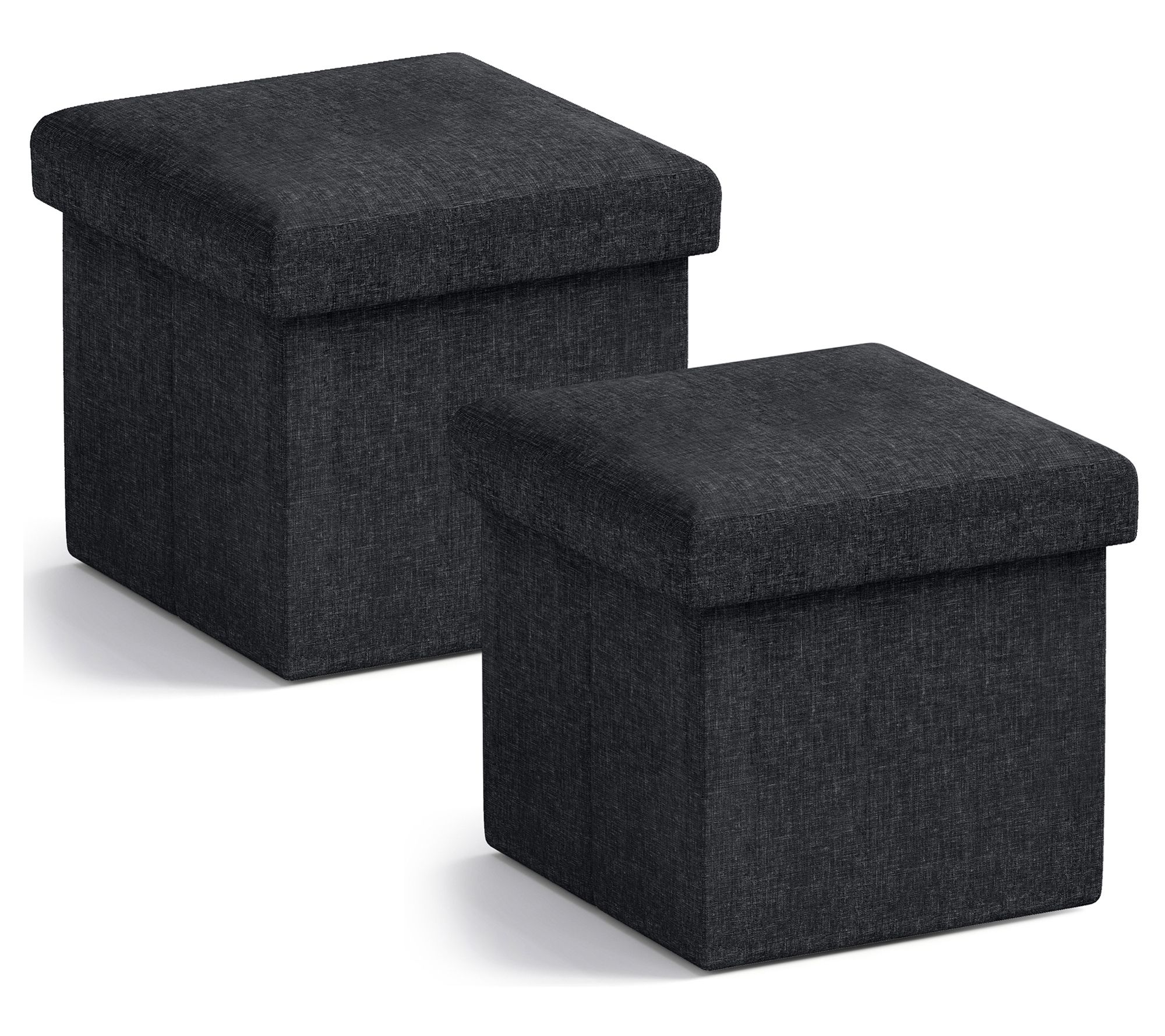 Ornavo Home 2 Pack Small Square Cube Storage Ottoman