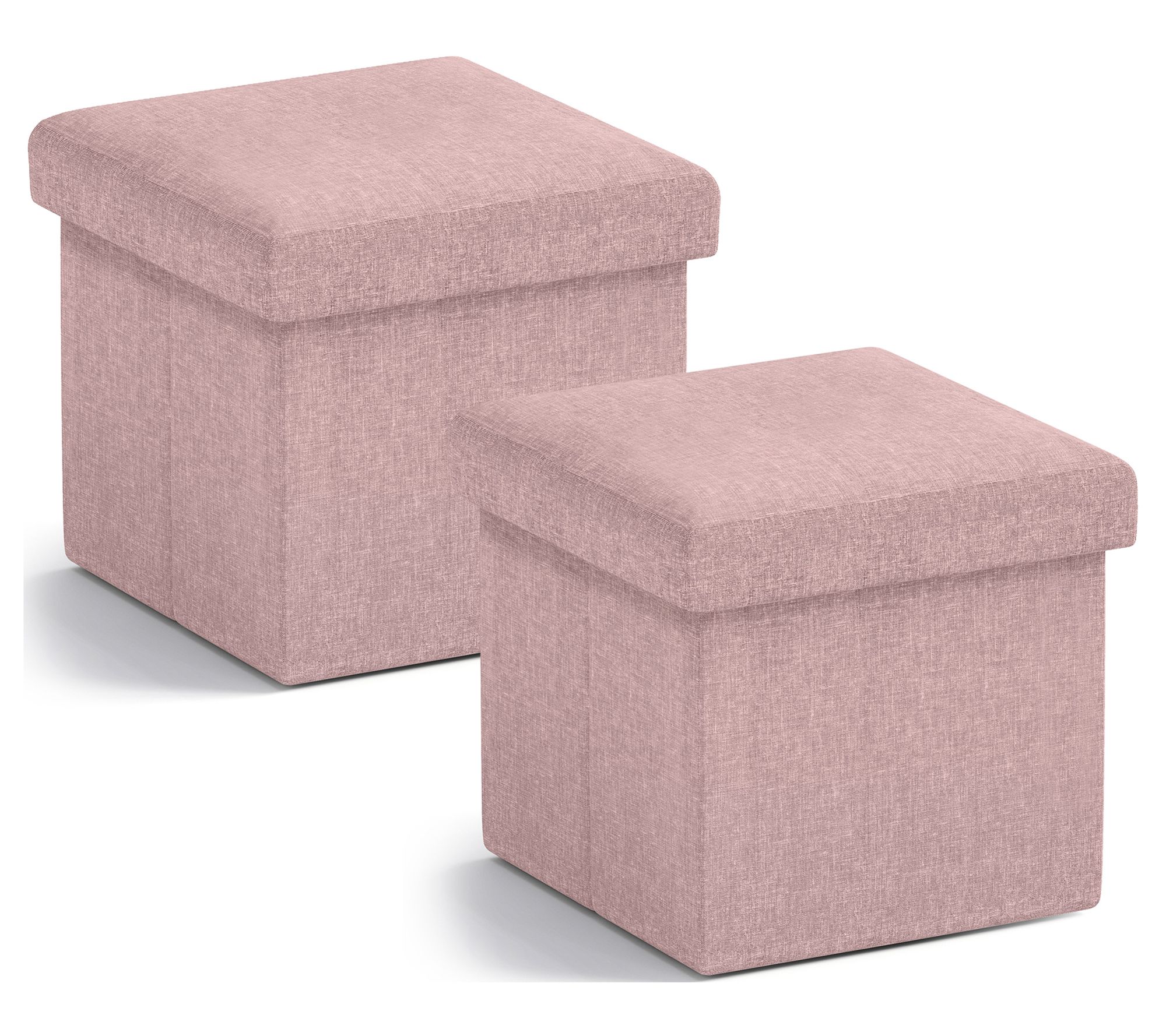 Ornavo Home 2 Pack Small Square Cube Storage Ottoman