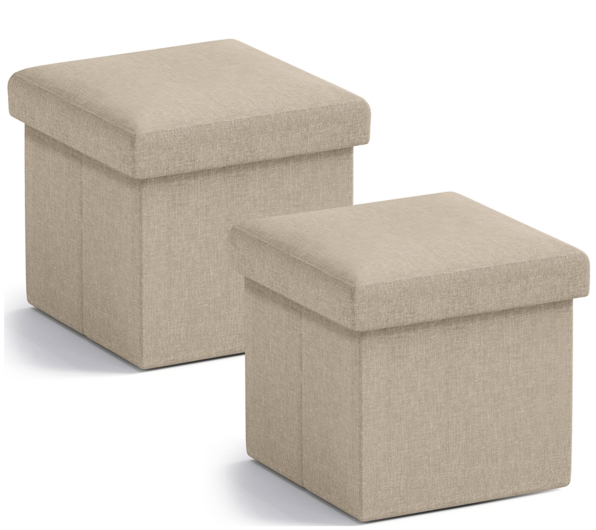 Ornavo Home 2 Pack Small Square Cube Storage Ottoman
