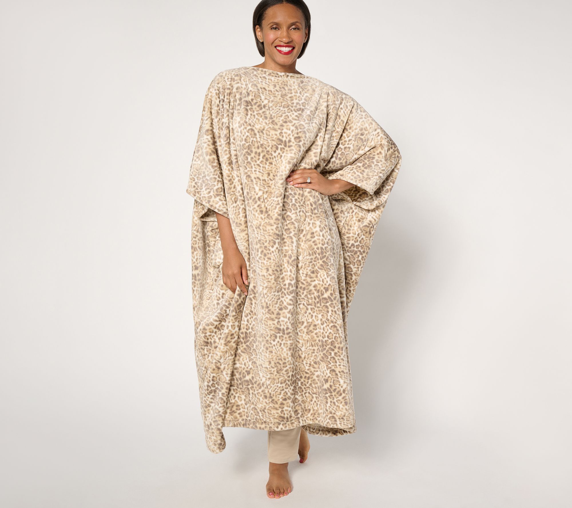 Hotel du Cobb Printed Plush Long Kaftan Wearable Throw by Dennis Basso