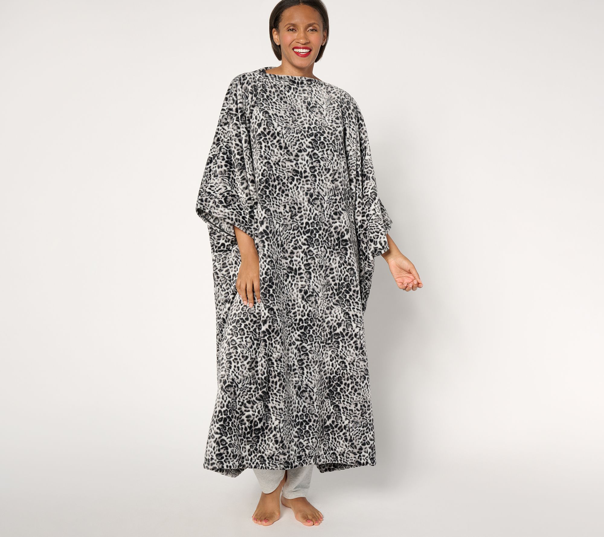 Hotel du Cobb Printed Plush Long Kaftan Wearable Throw by Dennis Basso
