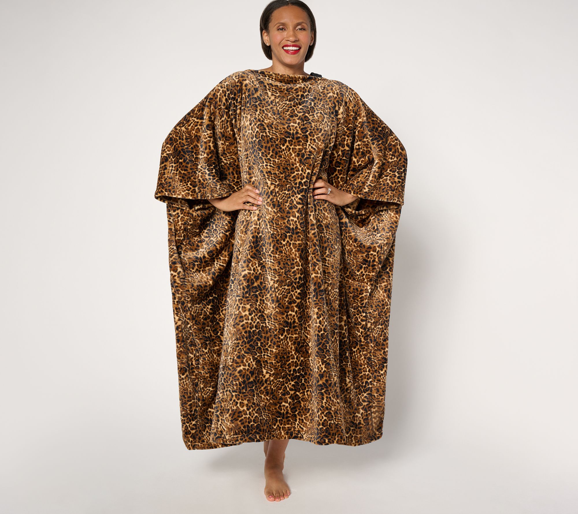 Hotel du Cobb Printed Plush Long Kaftan Wearable Throw by Dennis Basso