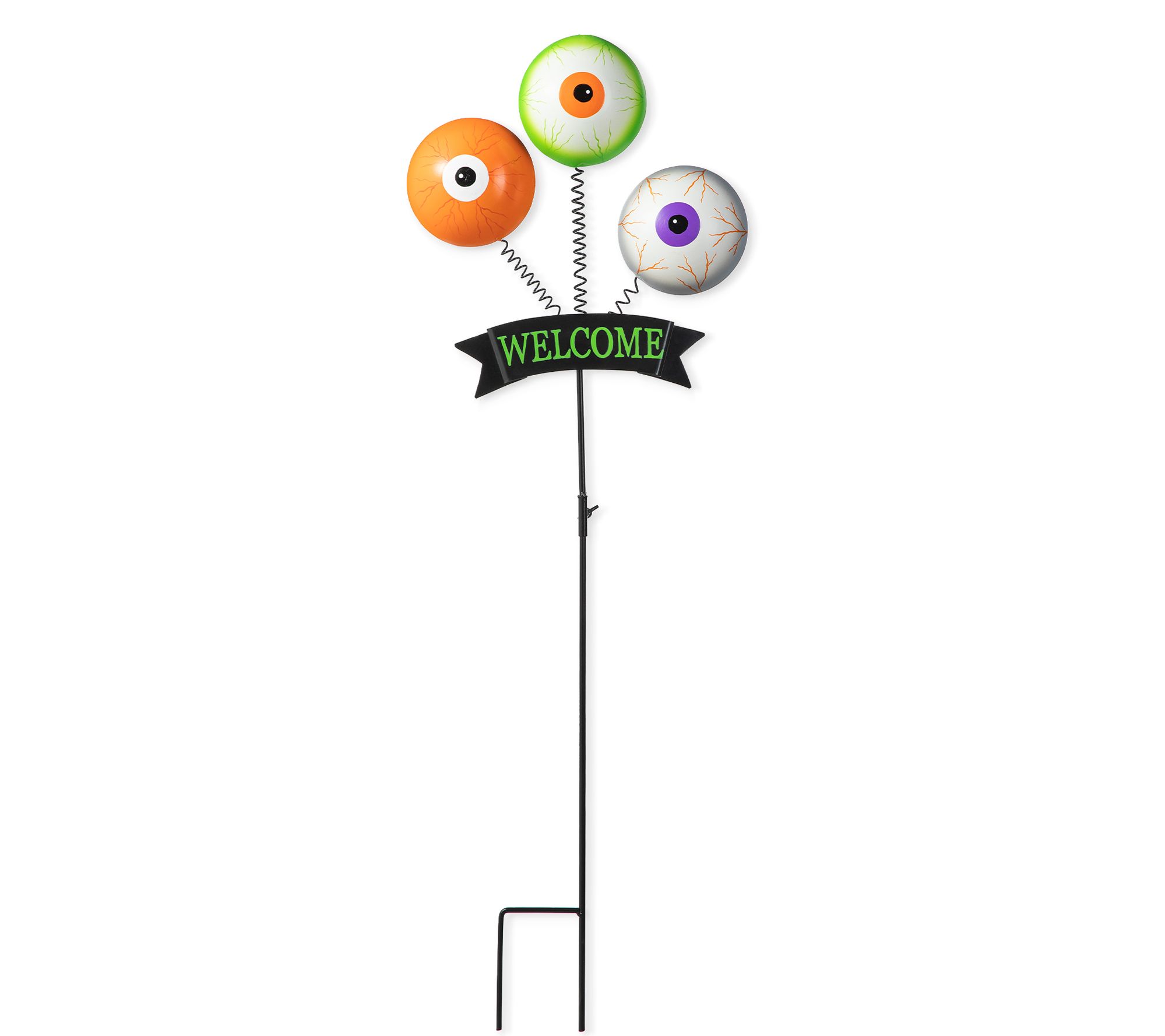 Glitzhome 35.25"H Halloween "WELCOME" EyeballsGarden Stake