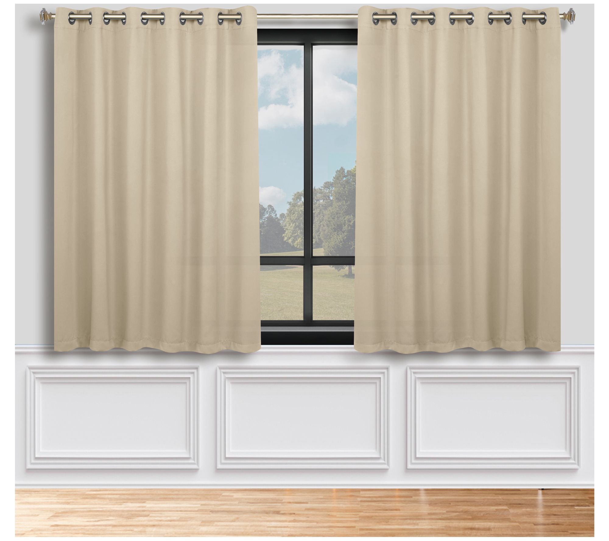 Superior Solid Room Darkening Curtains Set 70x63