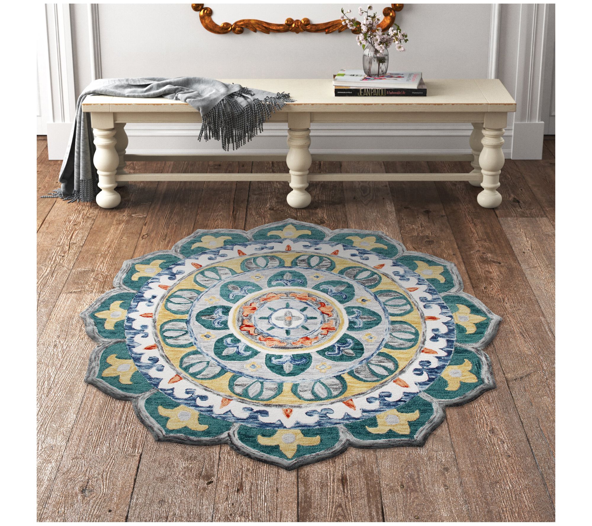 Ox Bay Bohemian Medallion Hand-Tufted Wool Indoor Rug 4' Round
