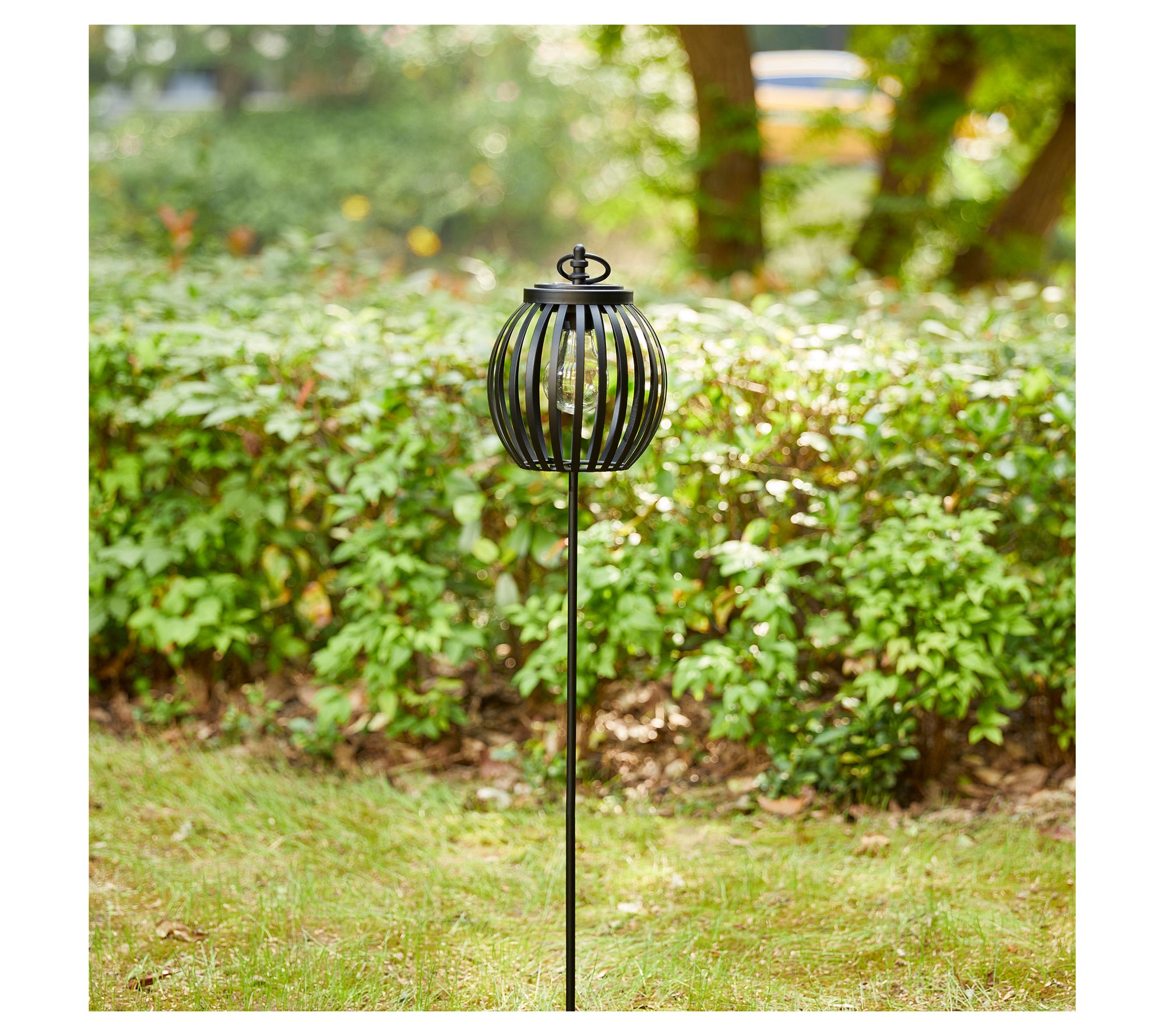 Glitzhome 32" Metal Solar Powered Outdoor Lantern with Stake