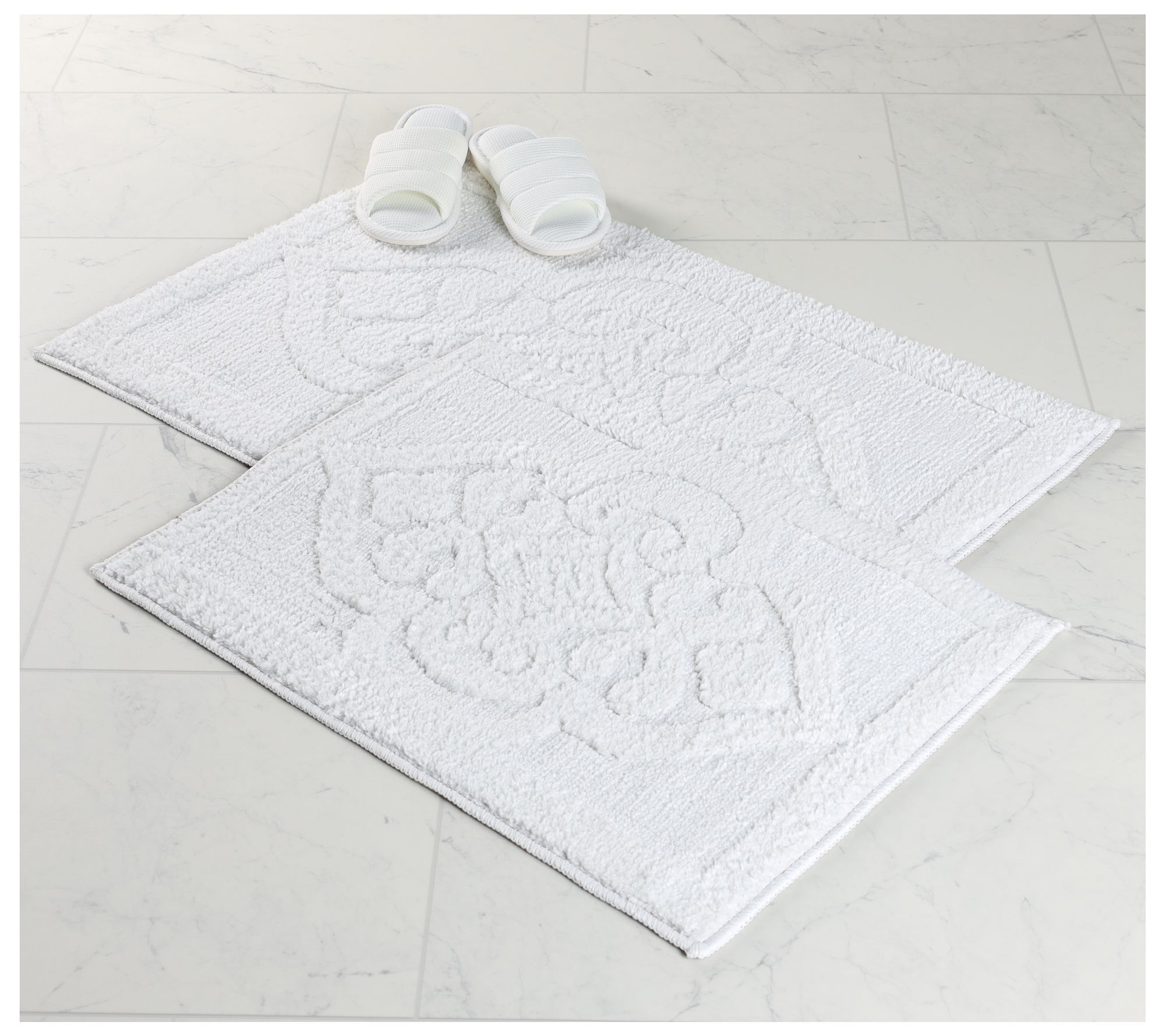 Superior 2 Piece Myra Medallion Washable Bath Rug Set, Large