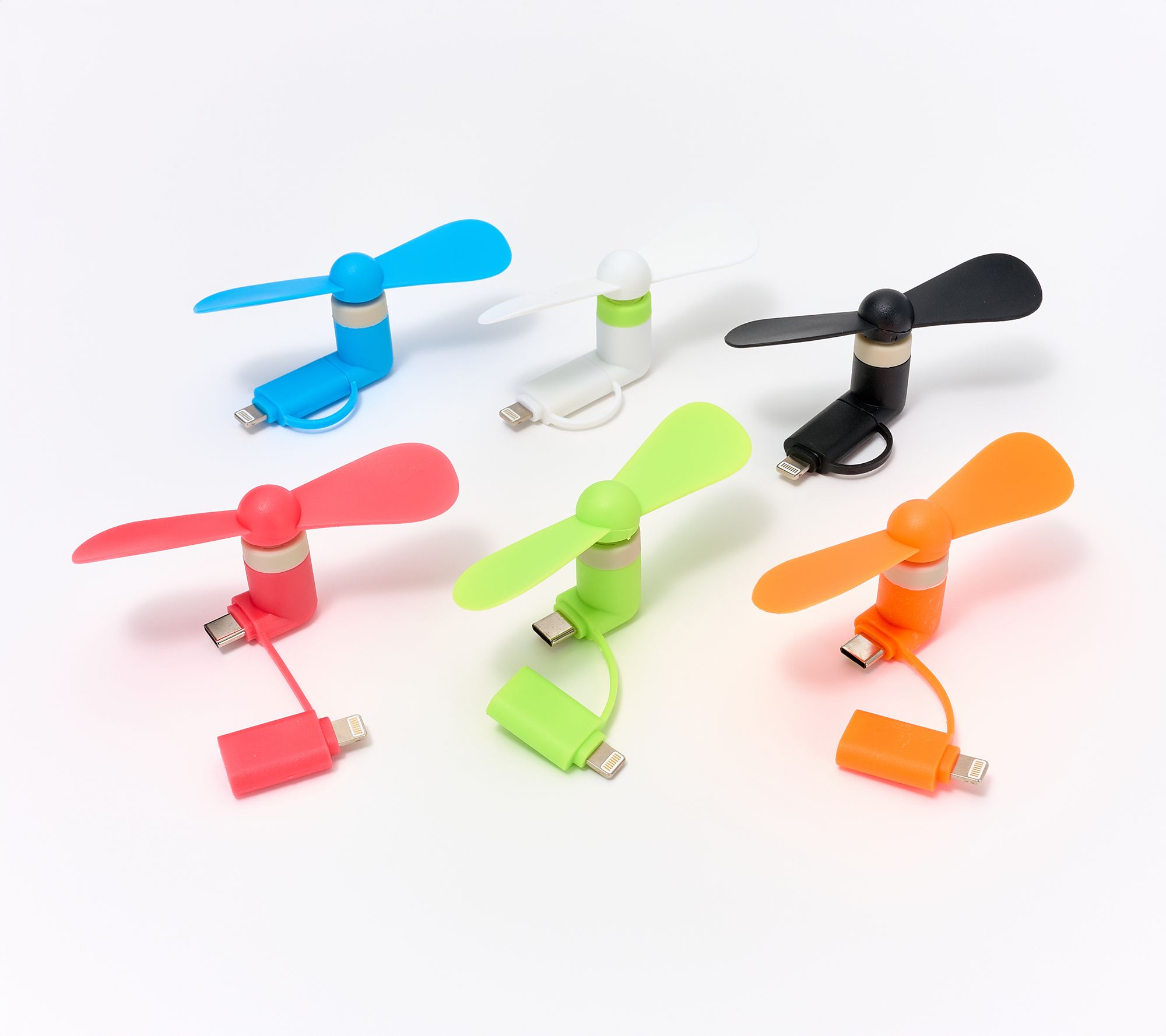 Pop Sonic 6-Pack Mini Cell Phone Powered Travel Fans