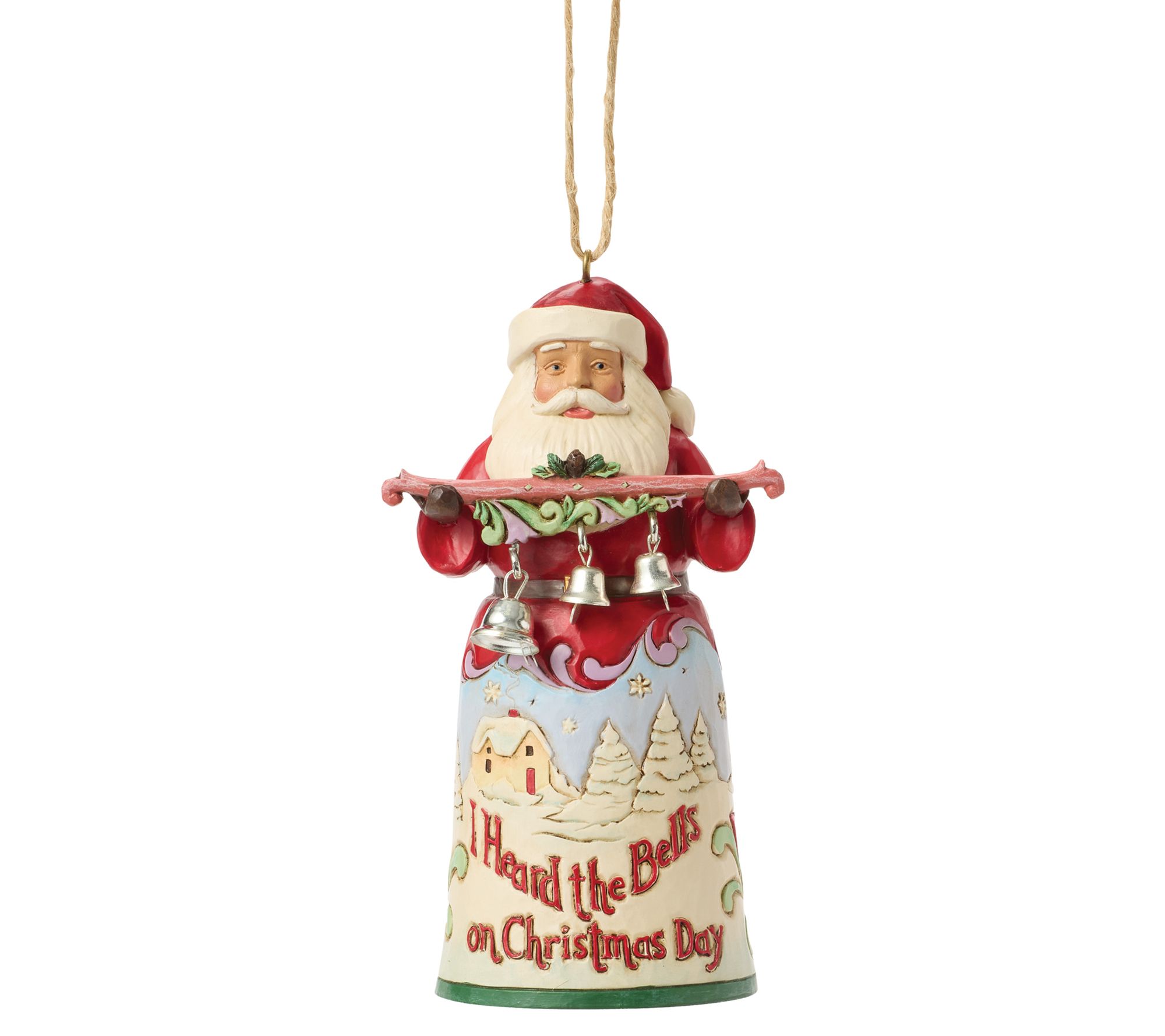 Jim Shore Heartwood Creek Santa I Heard The Bells Orn 4.7" H