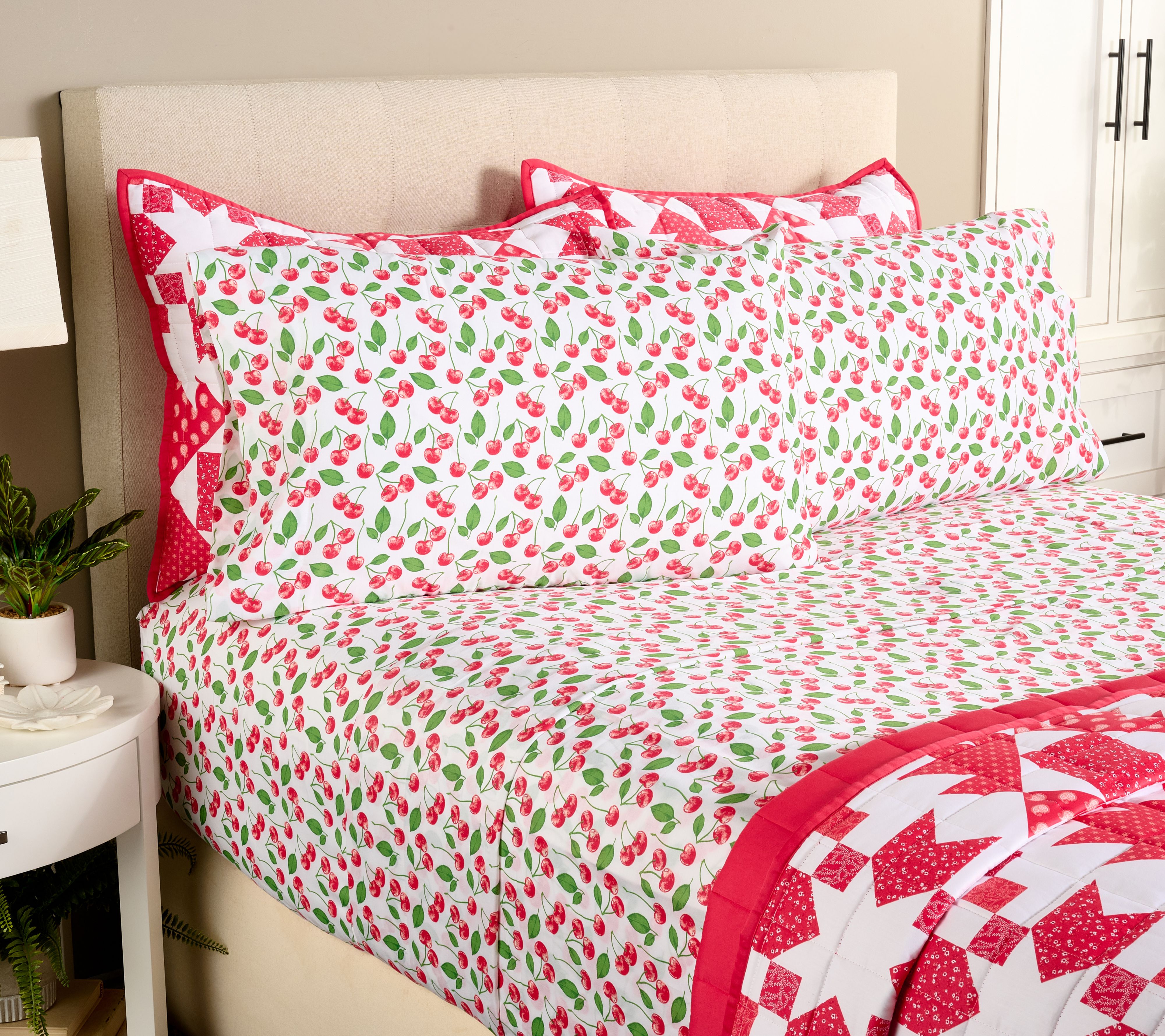 "As Is" Martha Stewart 300TC Cotton Printed Sheet Set Queen