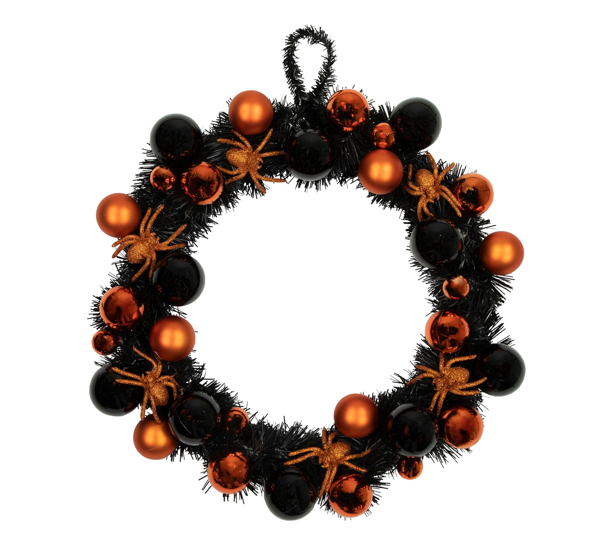 Northlight Spiders & Ornaments Halloween Wreath 18" Unlit