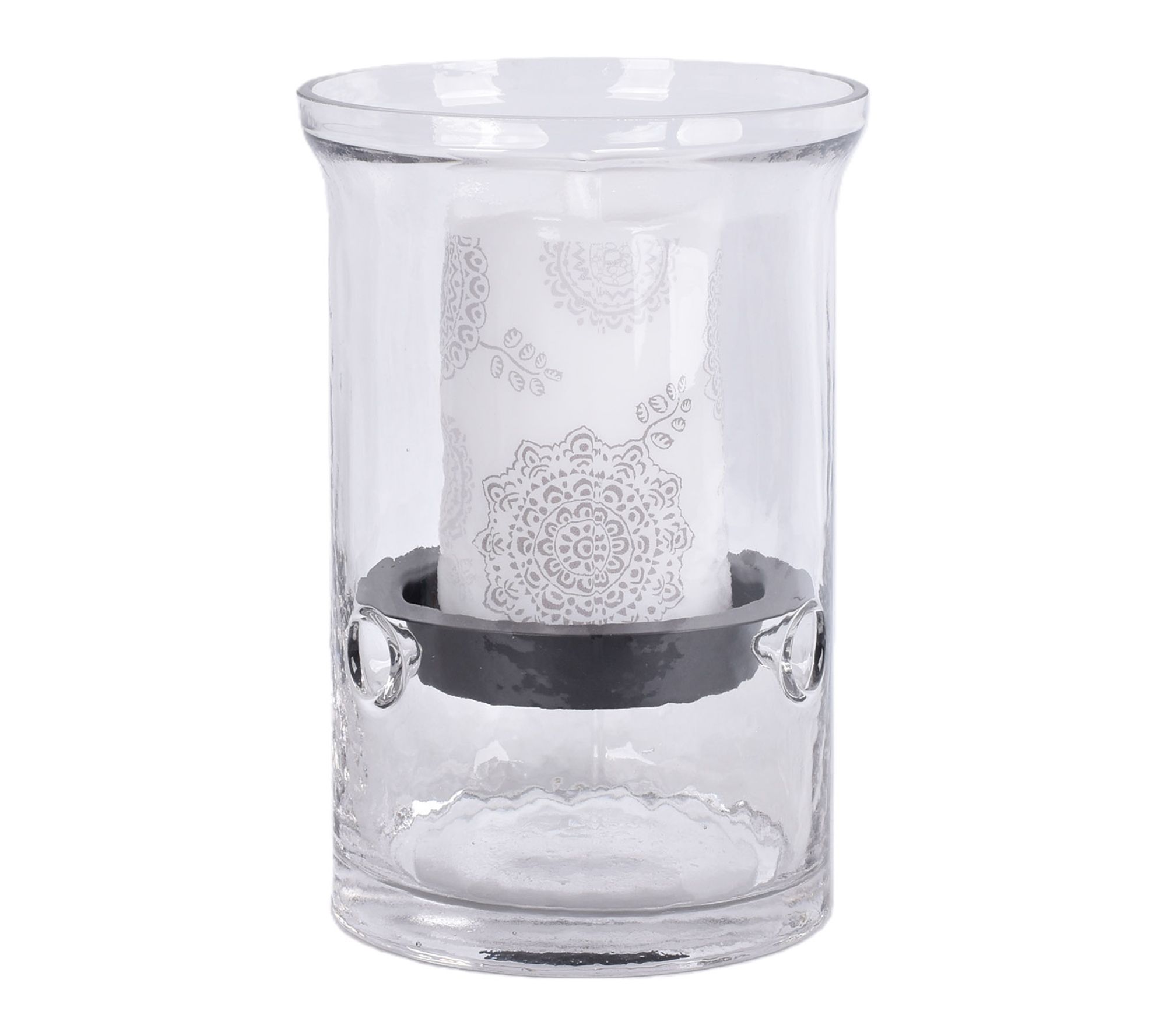 Temp-tations Glass Hurricane with 5" Flameless Candle