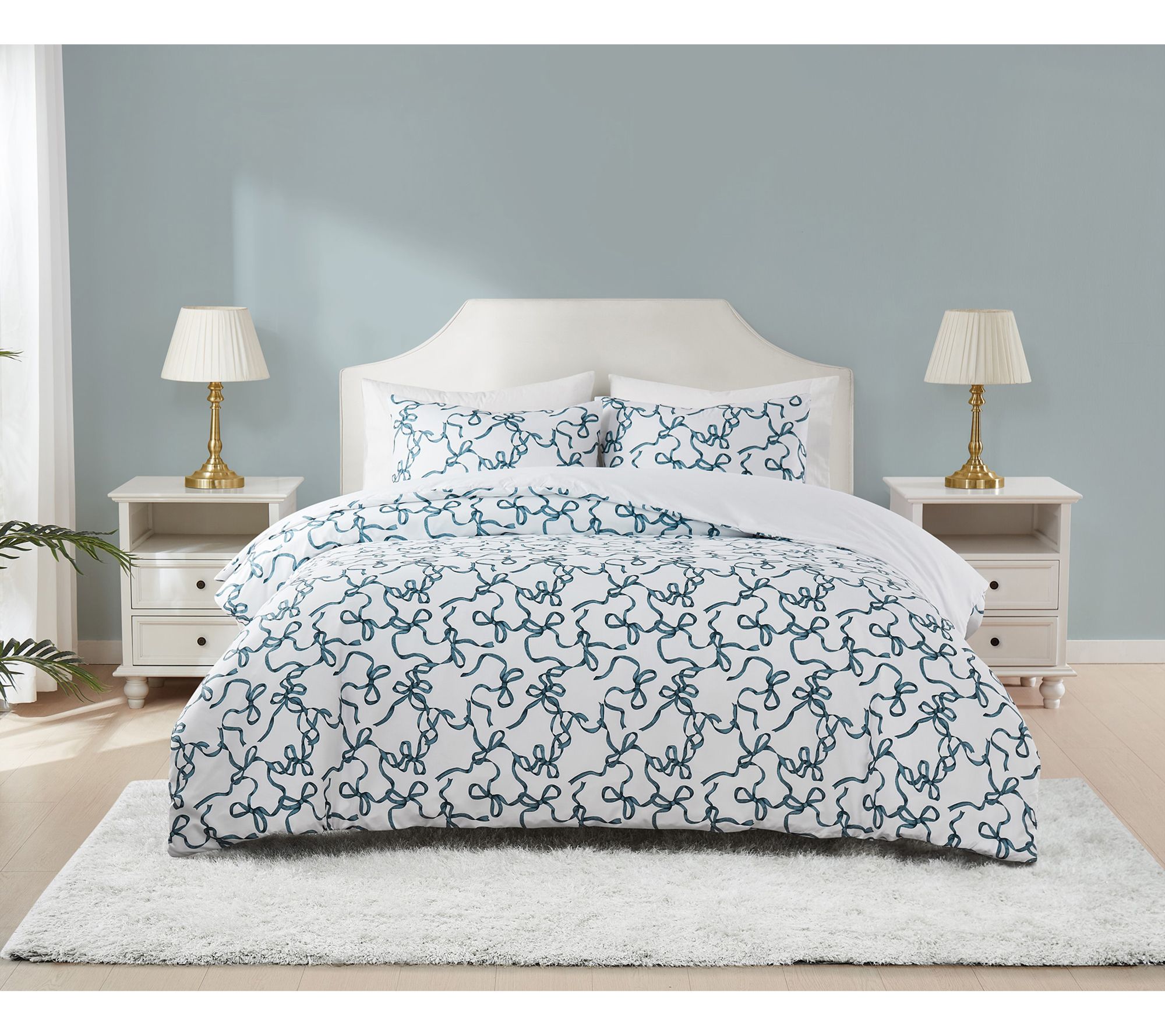 Truly Soft Printed Bow 3 Piece Full/Queen DuvetSet