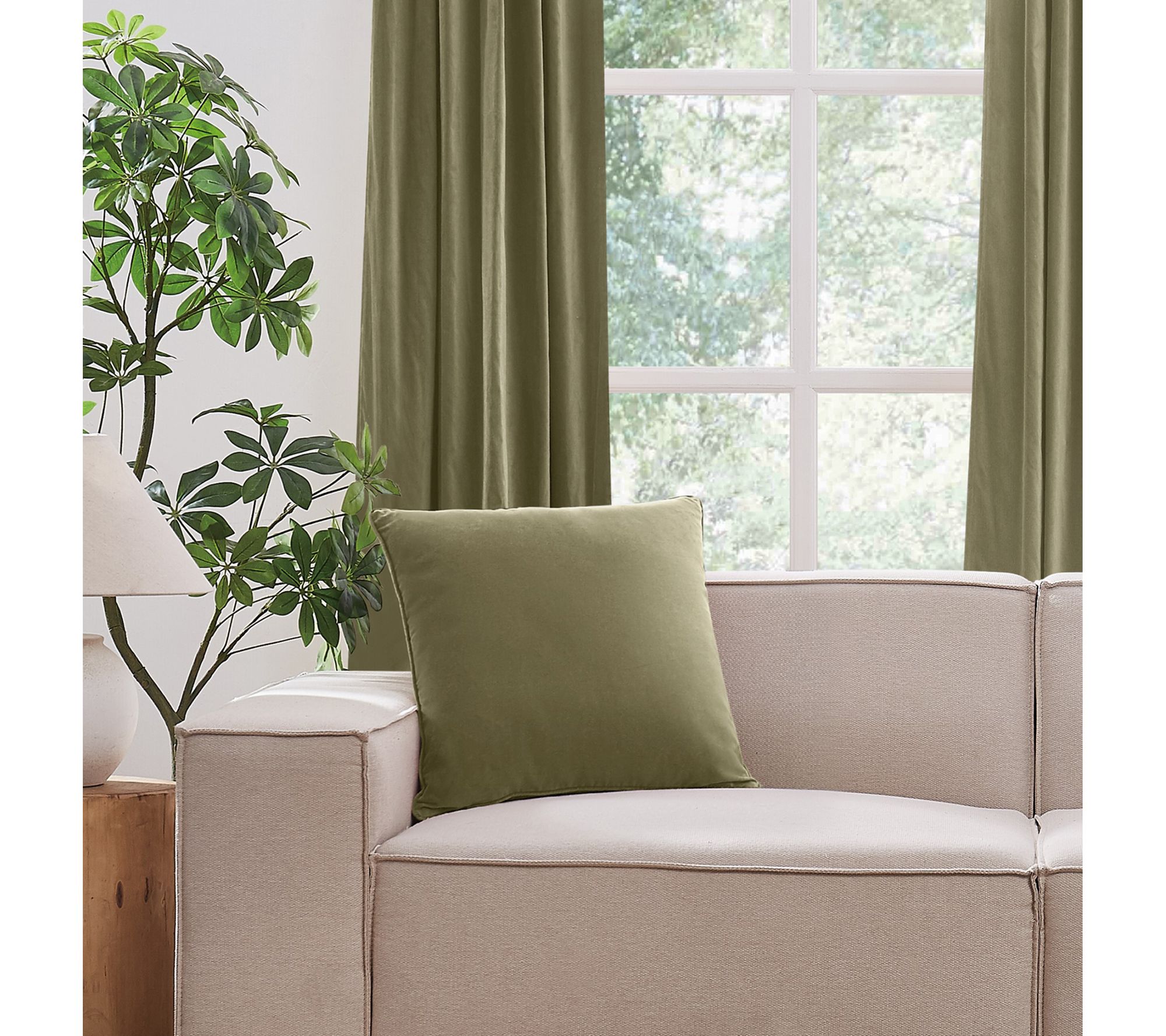 Brooklyn Loom Matte Cotton Velvet 20x20 Decorative Pillow