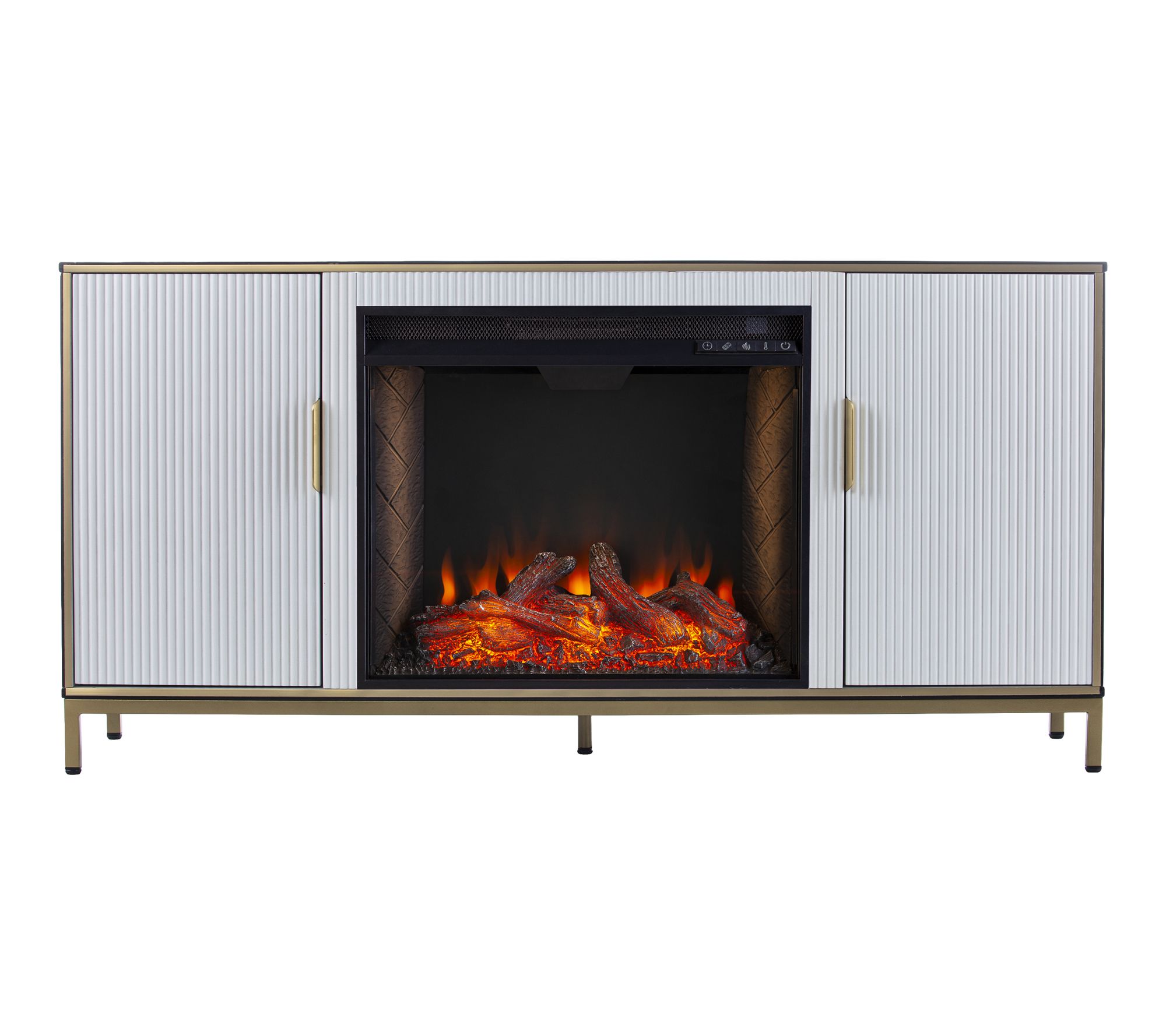 SEI Daltaire Criss Cross Electric Fireplace with Media Storage