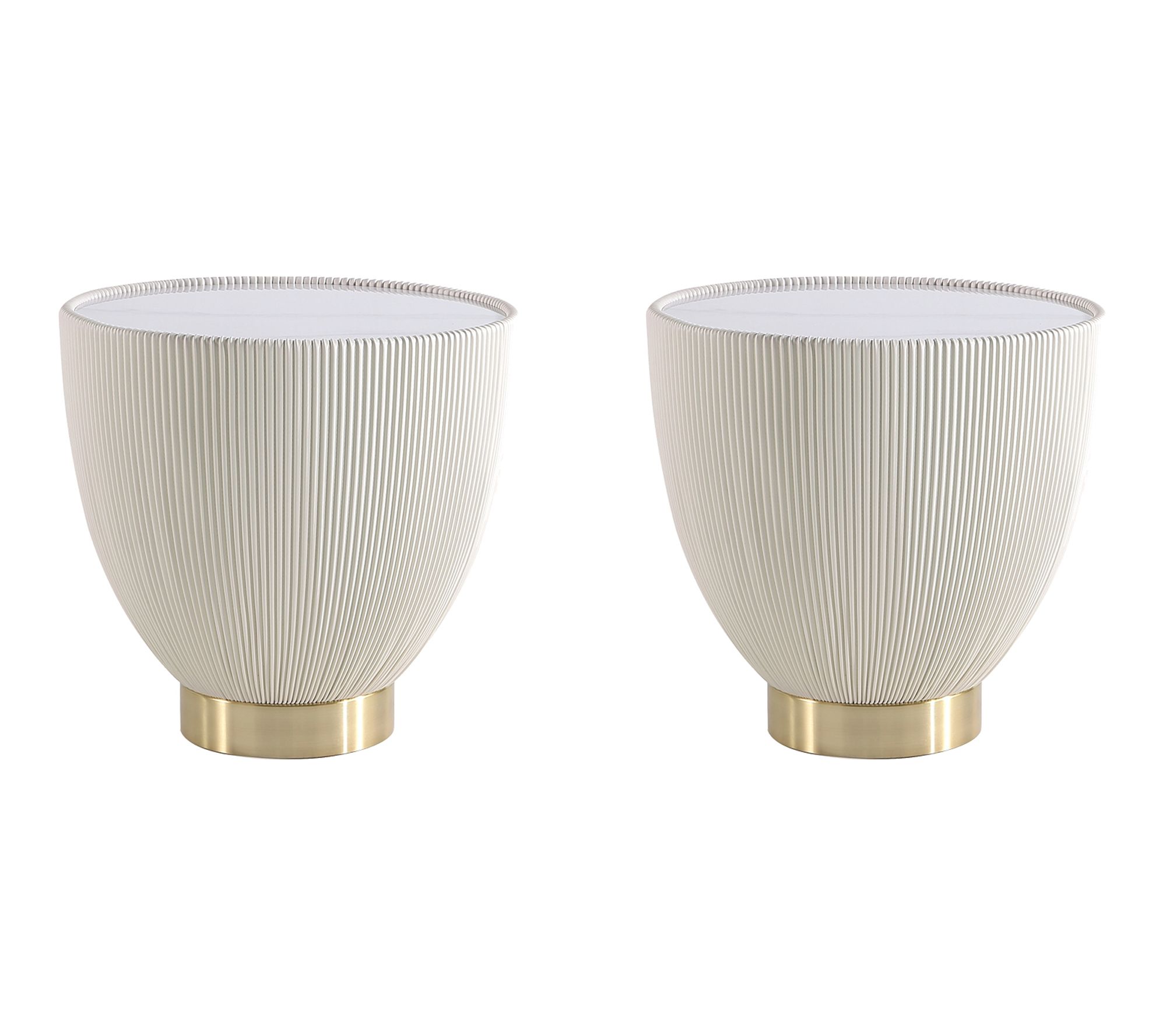 Manhattan Comfort Anderson Stone Top End Table- Set of 2