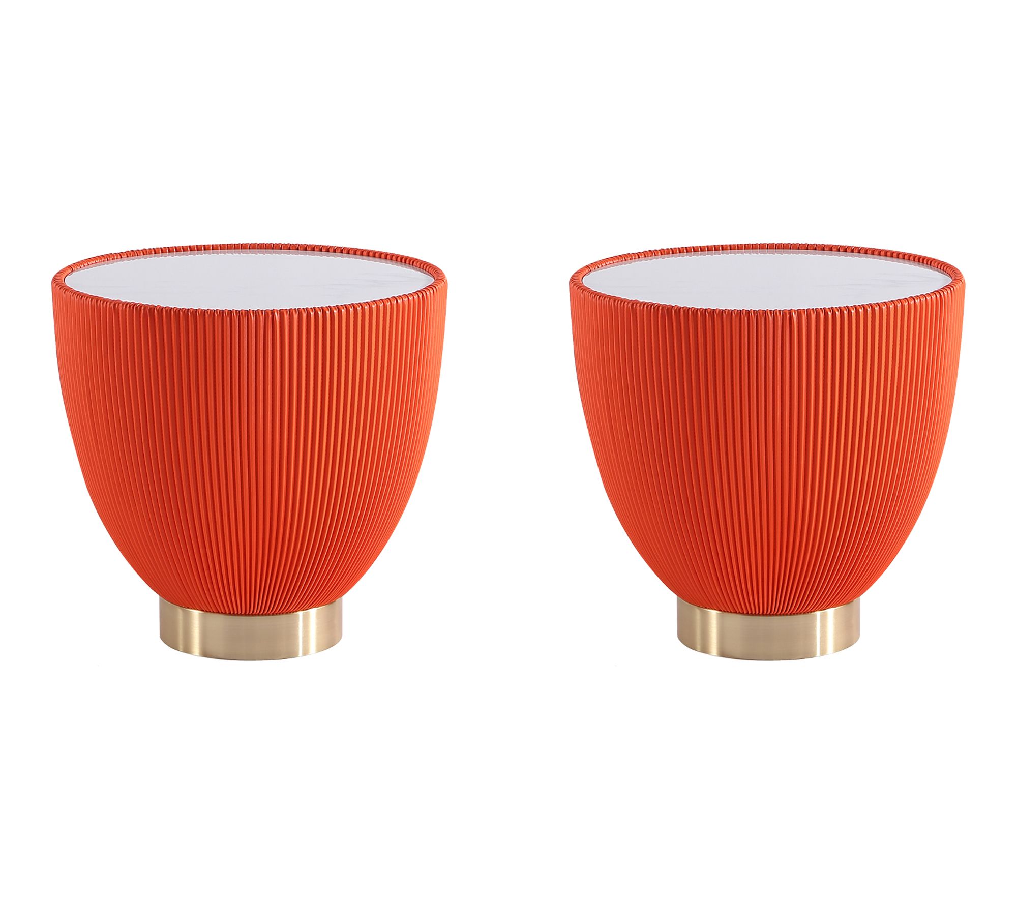 Manhattan Comfort Anderson Stone Top End Table- Set of 2