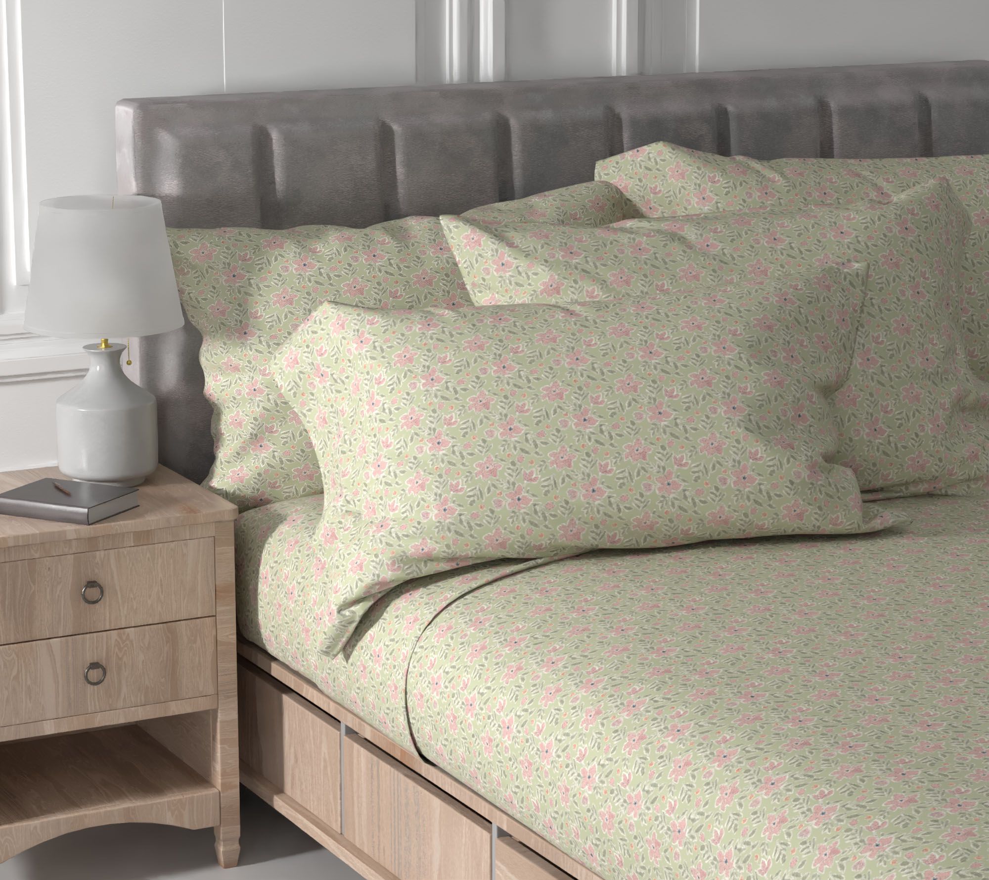 Home reflections Double Brushed Sheet Set w/ Extra Cases-CKG