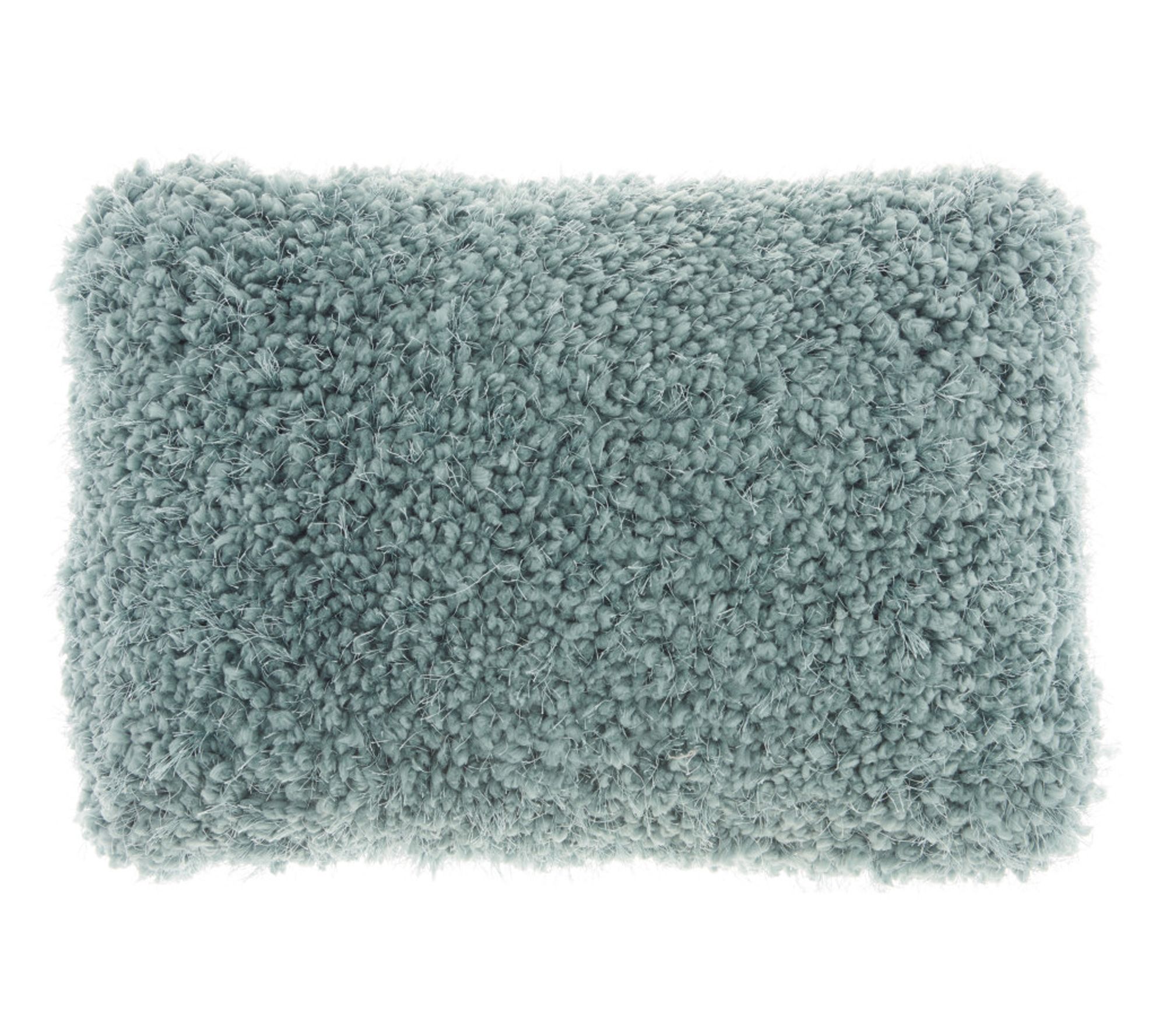 HomeRoots 14" X 20" Celadon Shag Lumbar Throw Pillow