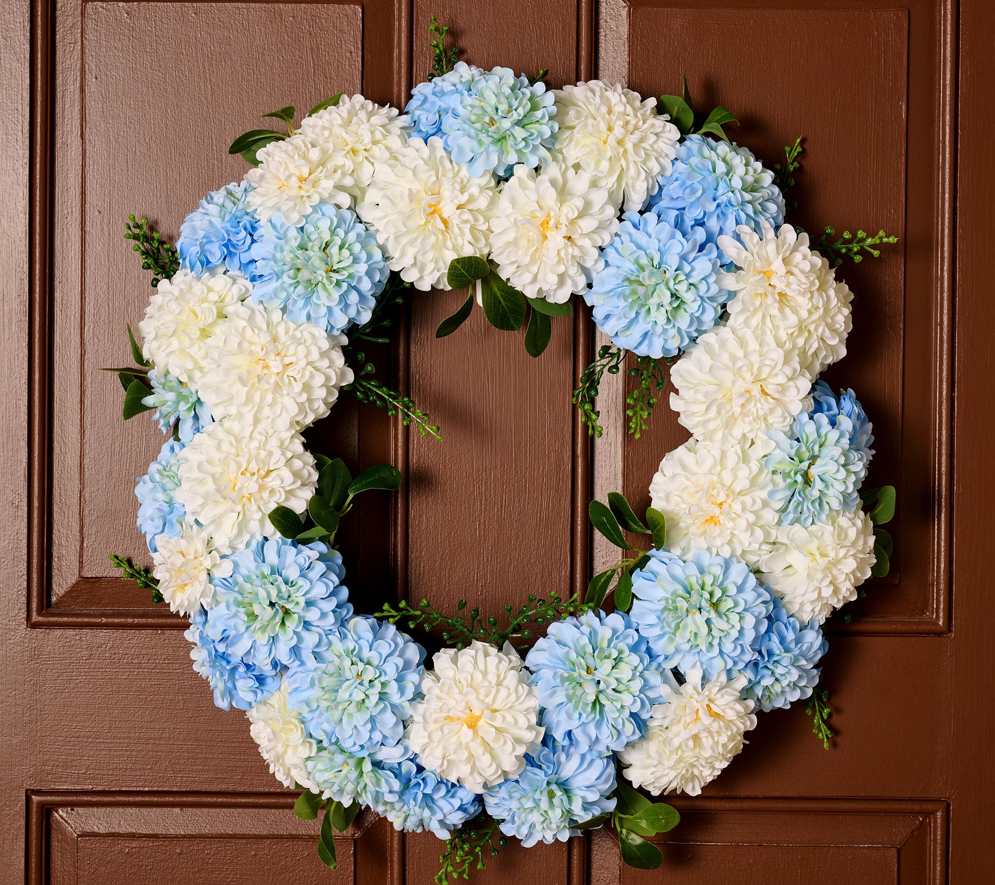 "As Is" 24" Decorative Faux Floral Zinnia Wreath by Kim Gravel