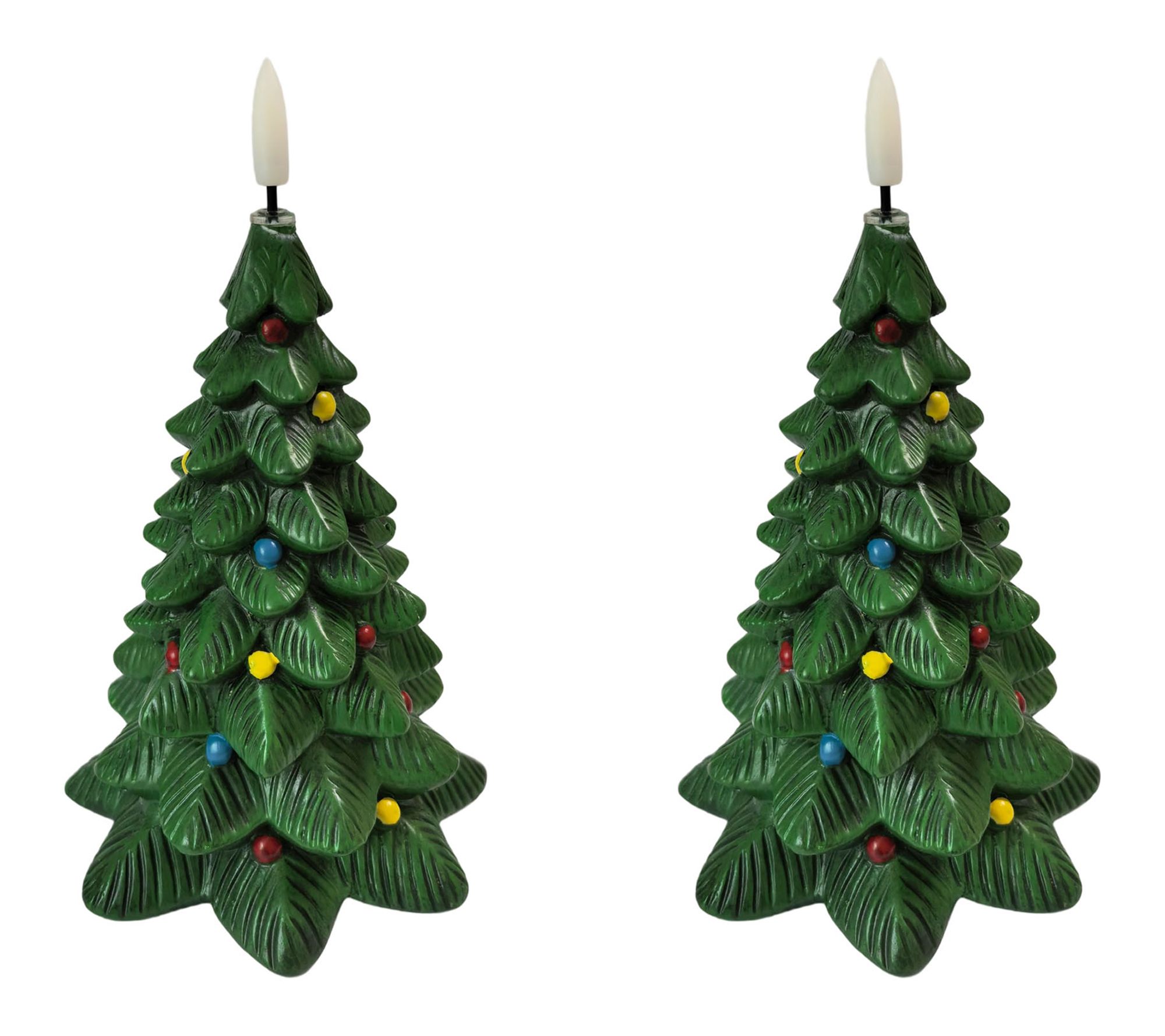 Temp-tations Set of 2 Holiday Figural Flameless LED Candles