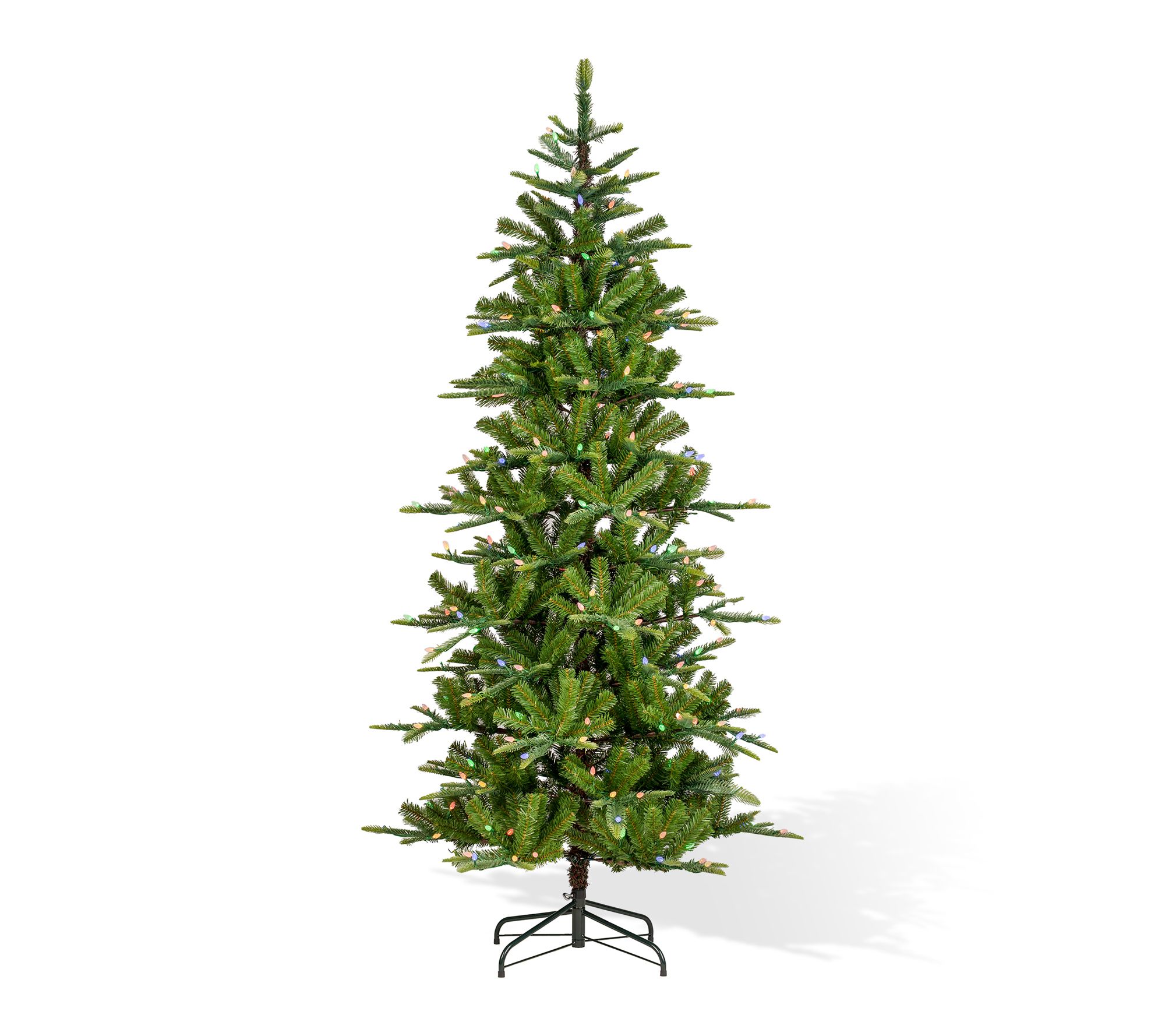 Glitzhome 6.5ft Pre-Lit Green Slim Fir Artificial Tree