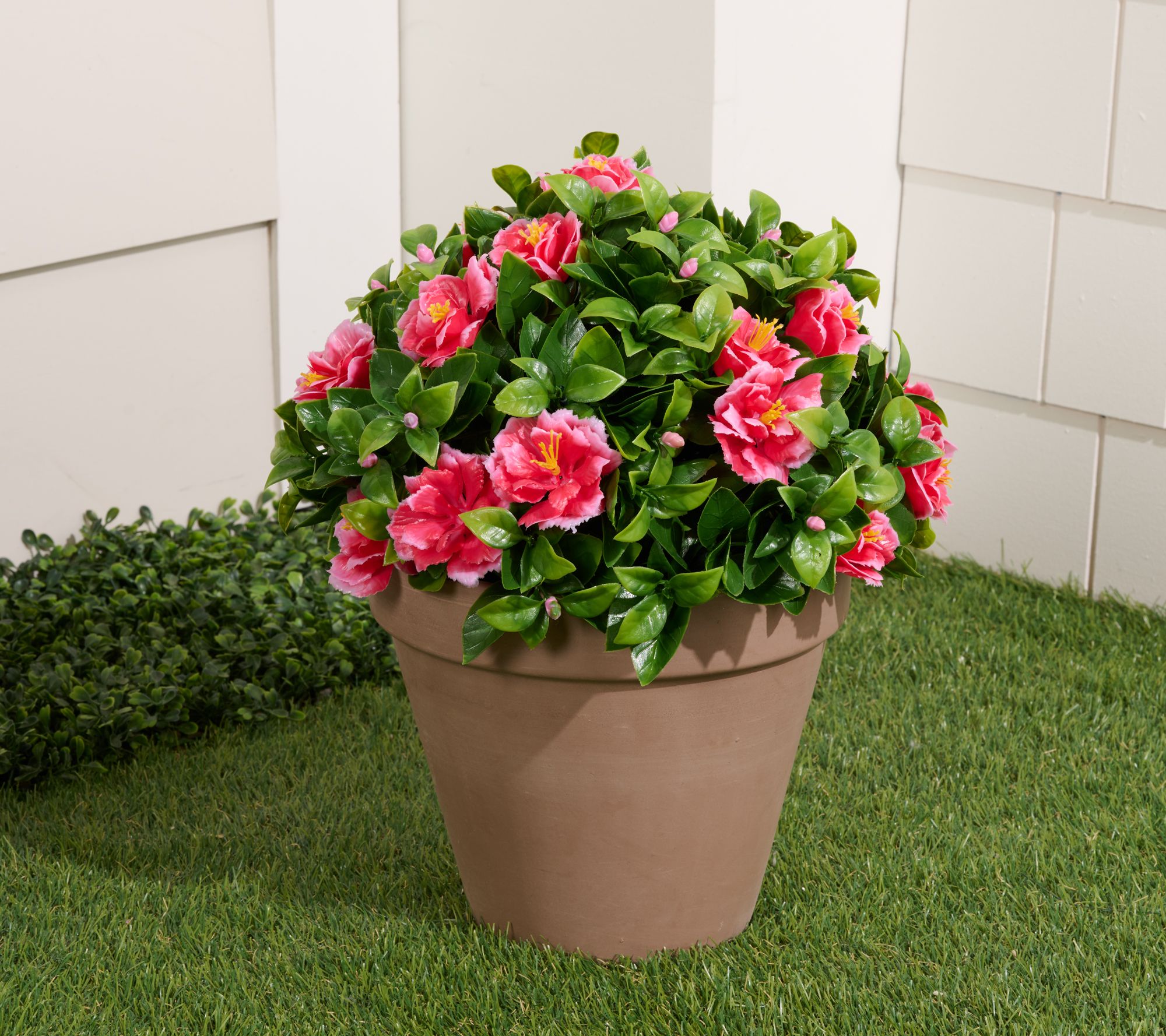 "As Is" Wicker Park 13" Indoor /Outdoor Faux Azalea Urn Filler