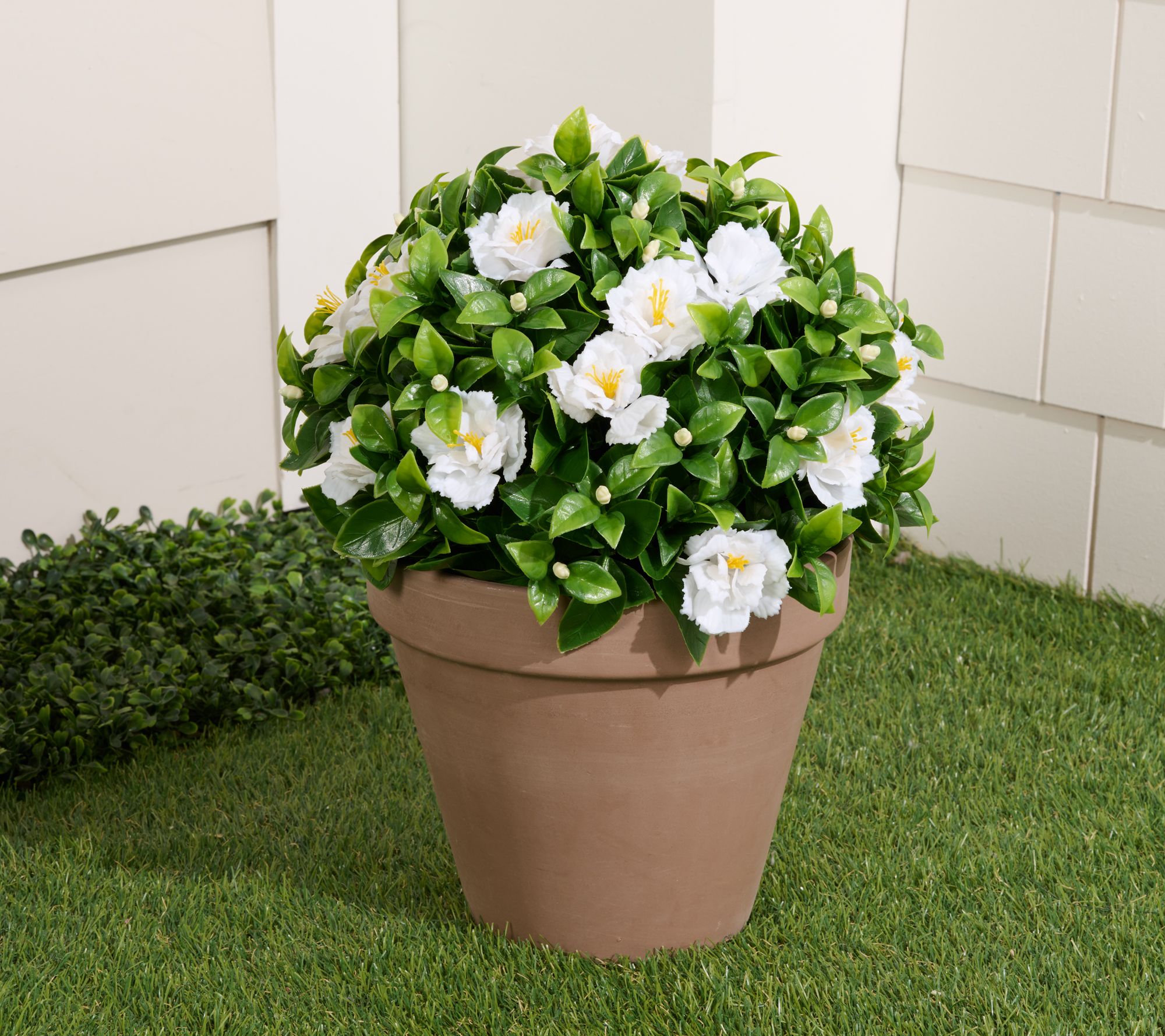 "As Is" Wicker Park 13" Indoor /Outdoor Faux Azalea Urn Filler