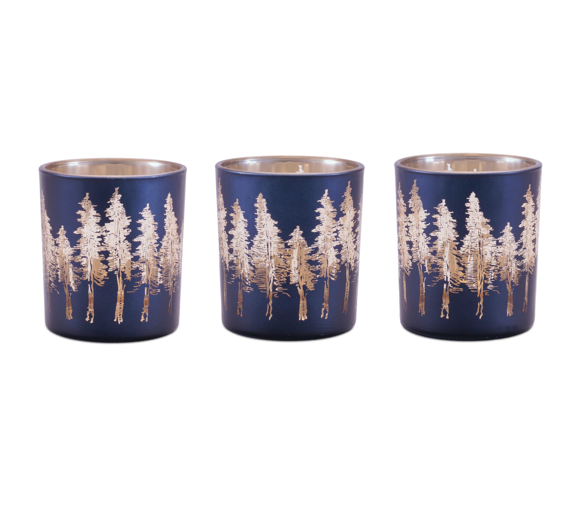 Melrose Pine Tree Print Votive Holder (Set of 3)
